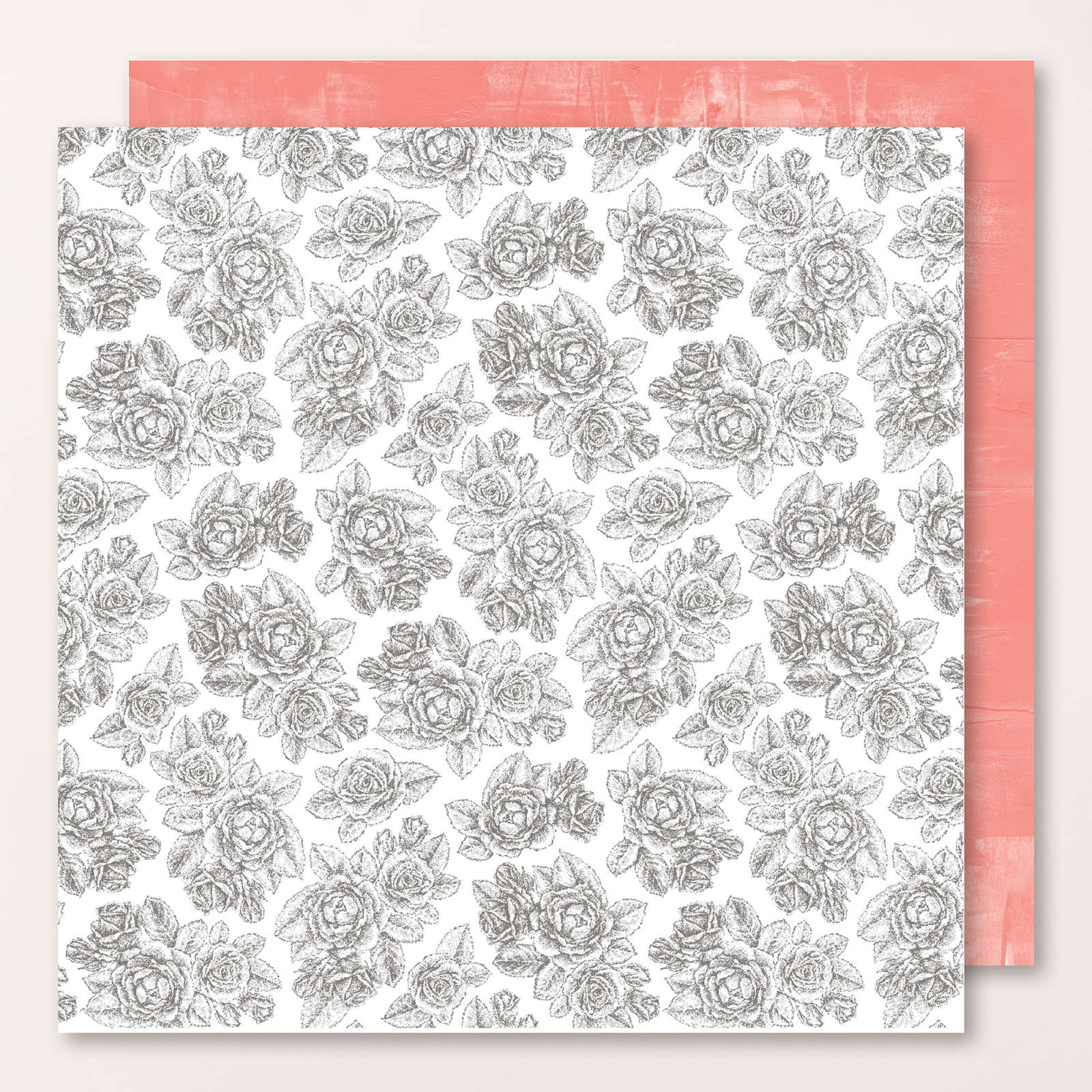 Earth Tone Floral Scrapbook Paper - 12 x 12