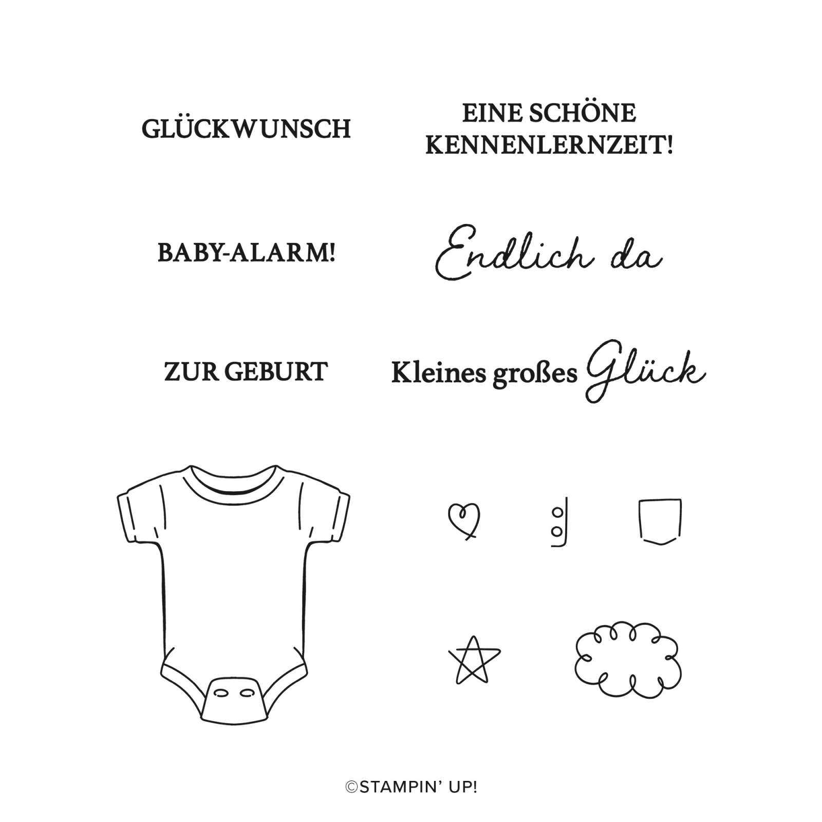 STEMPELSET KLARSICHT BABY-ALARM (DEUTSCH)