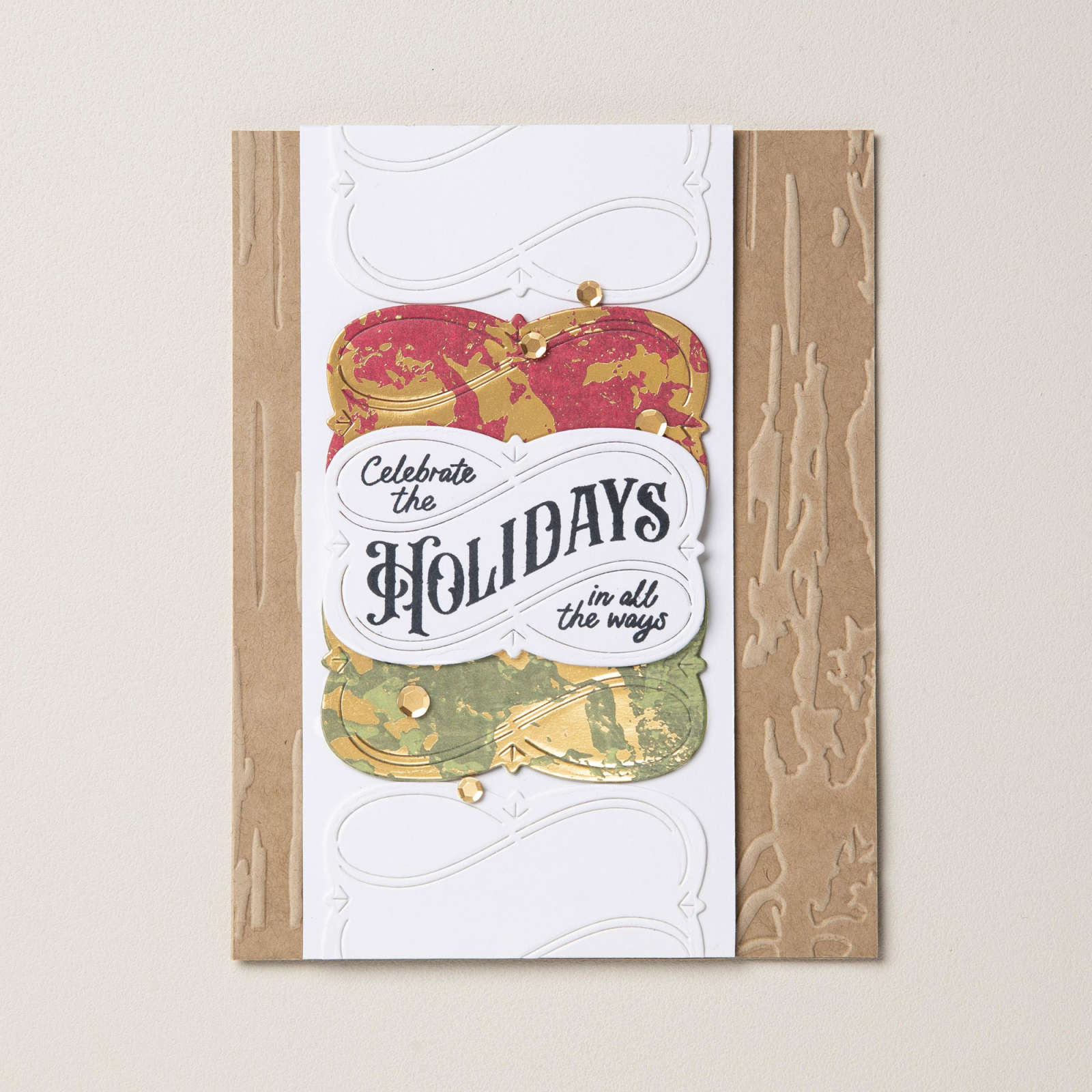 BESONDERES DESIGNERPAPIER 12" X 12" (30,5 X 30,5 CM) ELEGANTE WEIHNACHTSZEIT