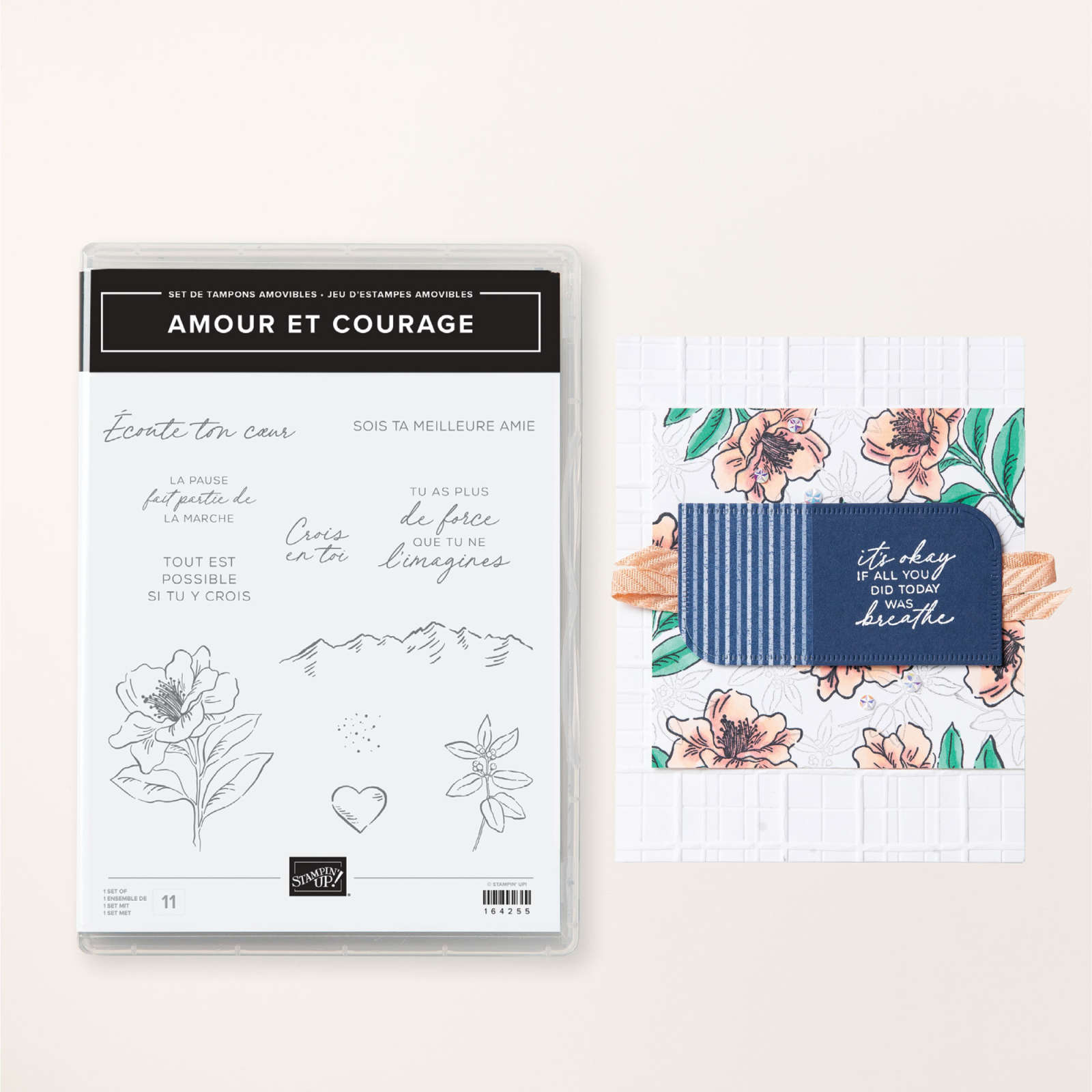 AMOUR ET COURAGE CLING STAMP SET (FRENCH)