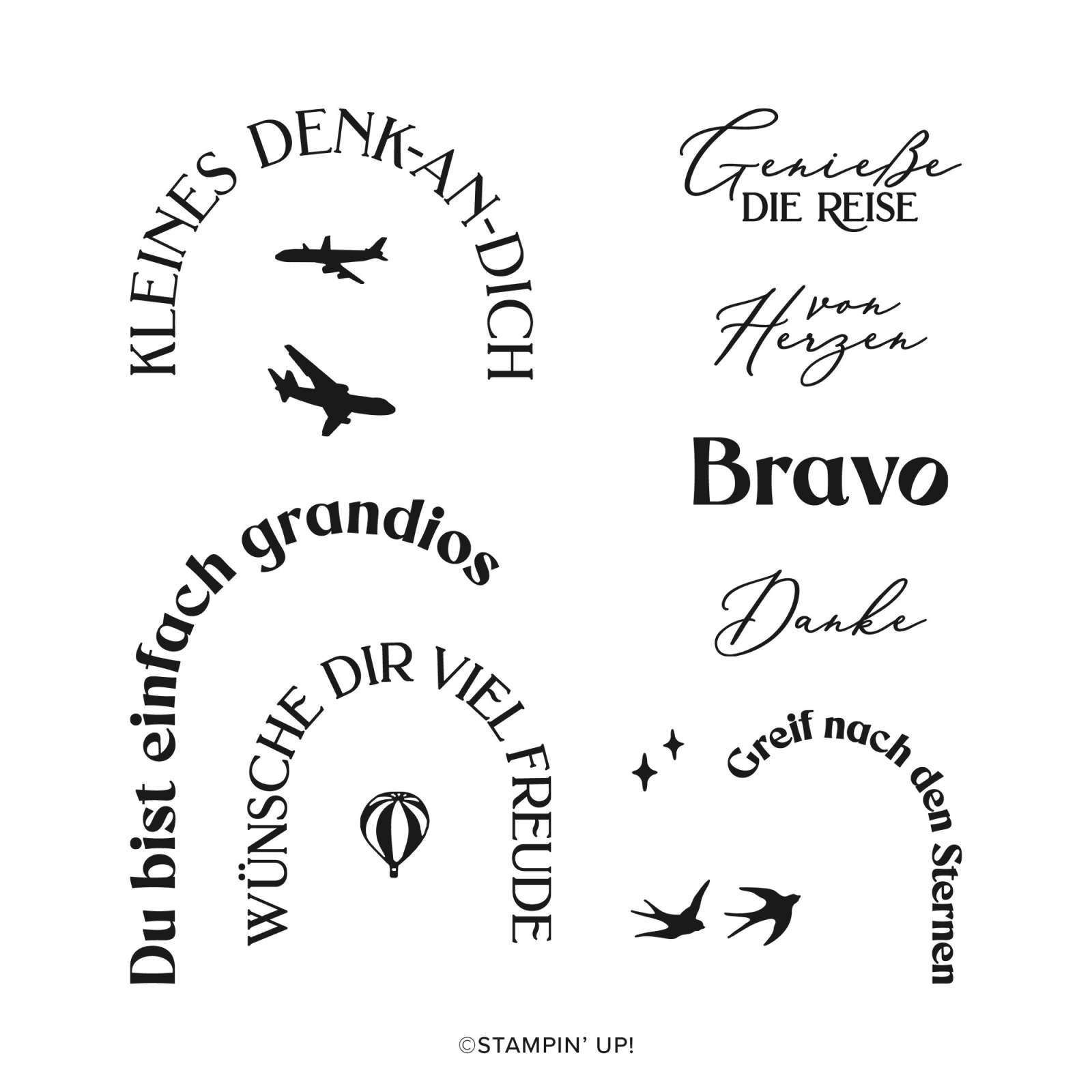 STEMPELSET KLARSICHT KUNSTVOLLE BÖGEN (DEUTSCH)