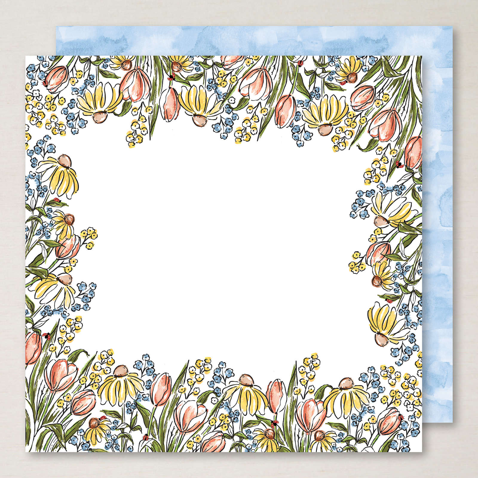 MIXED MEDIA FLORALS 12" X 12" (30.5 X 30.5 CM) DESIGNER SERIES PAPER