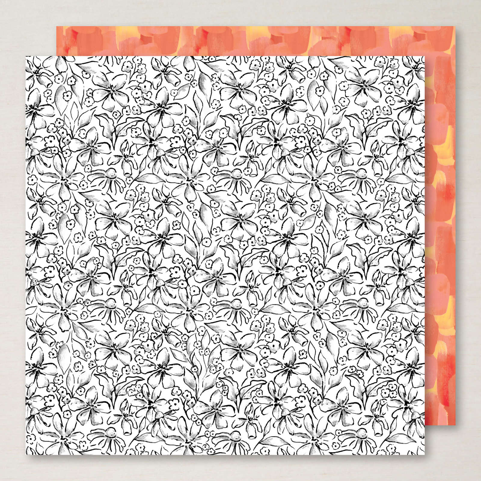 MIXED MEDIA FLORALS 12" X 12" (30.5 X 30.5 CM) DESIGNER SERIES PAPER