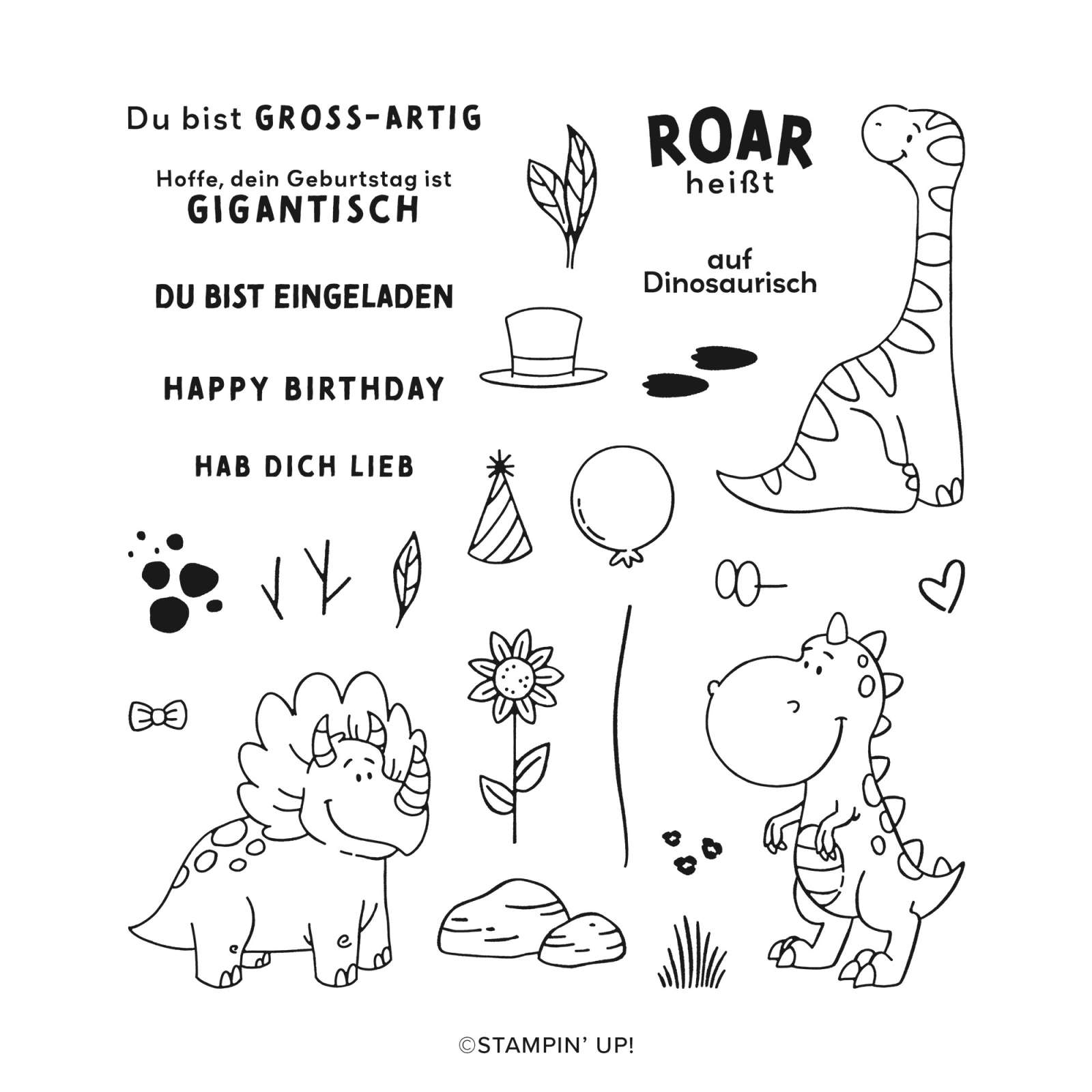 STEMPELSET KLARSICHT SÜSSE DINOS (DEUTSCH)