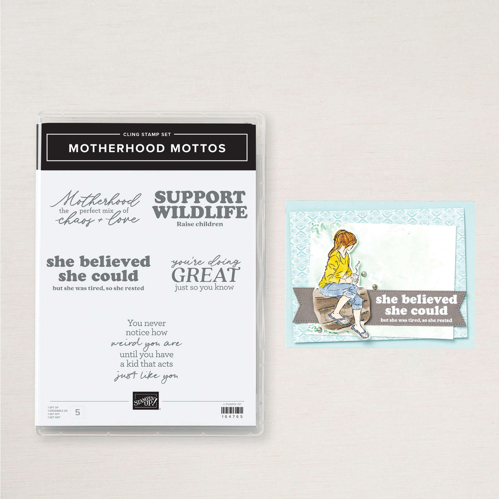 MOTHERHOOD MOTTOS CLING STAMP SET (ENGLISH)