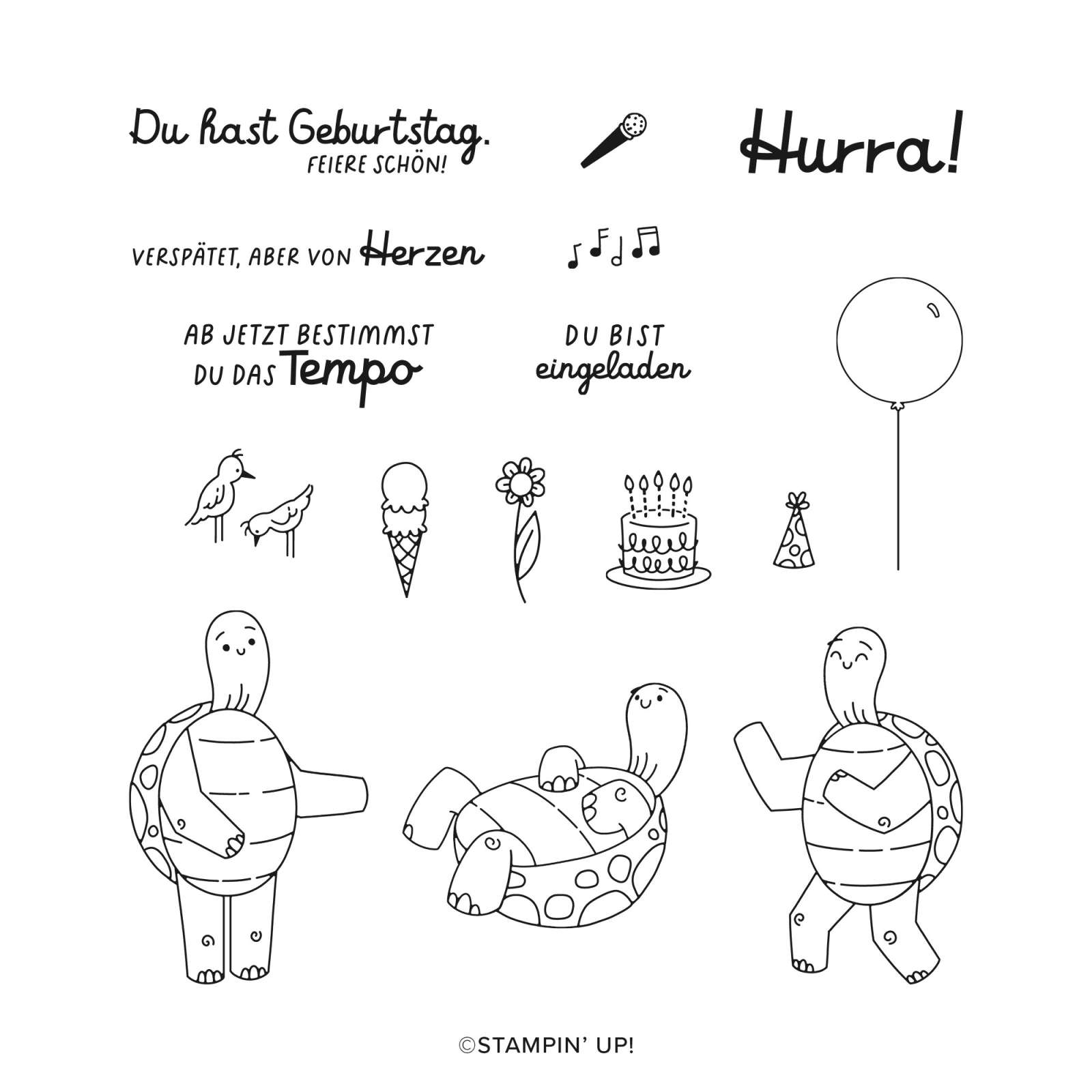 STEMPELSET KLARSICHT SCHILDKRÖTENGRÜSSE (DEUTSCH)