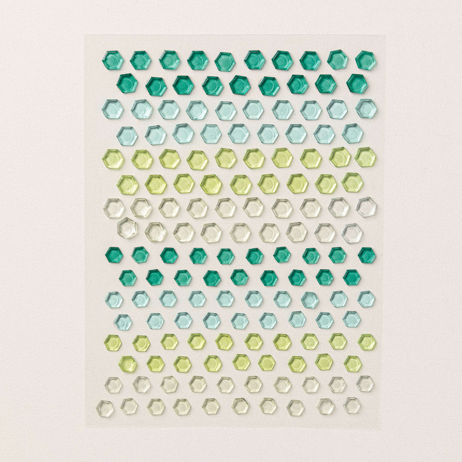 SHADES OF GREEN HEXAGONS