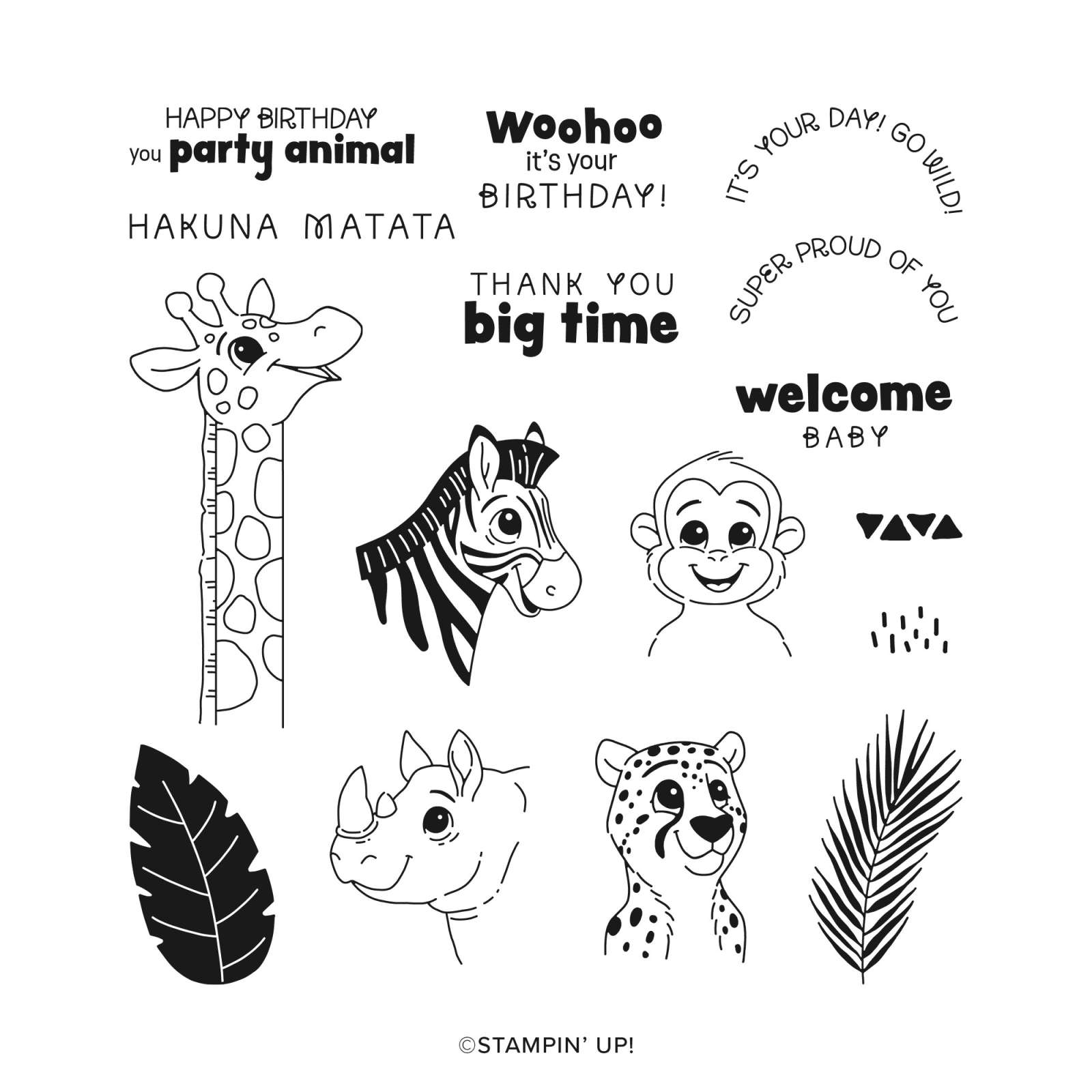 SILLY SAFARI PHOTOPOLYMER STAMP SET (ENGLISH)