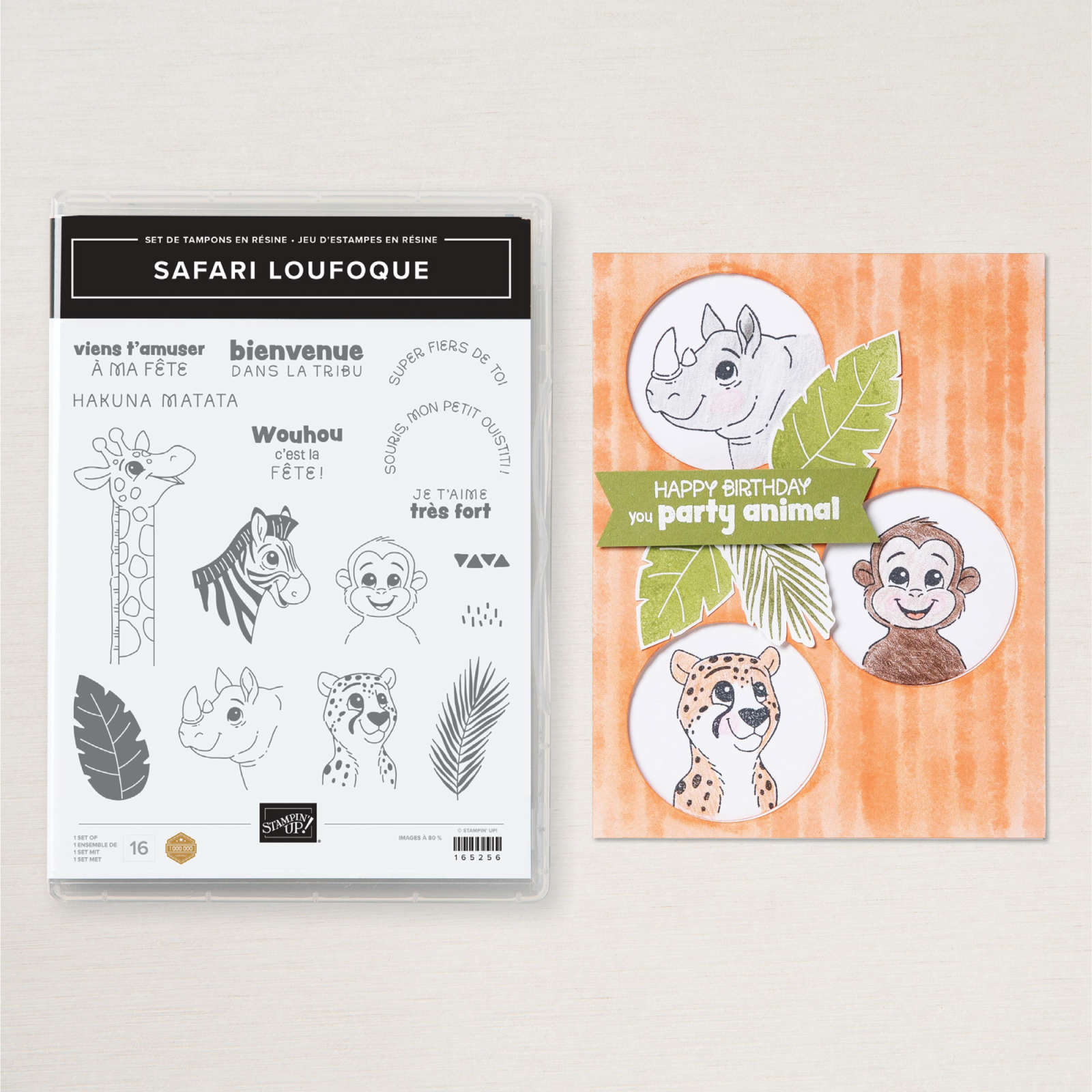 SAFARI LOUFOQUE PHOTOPOLYMER STAMP SET (FRENCH)