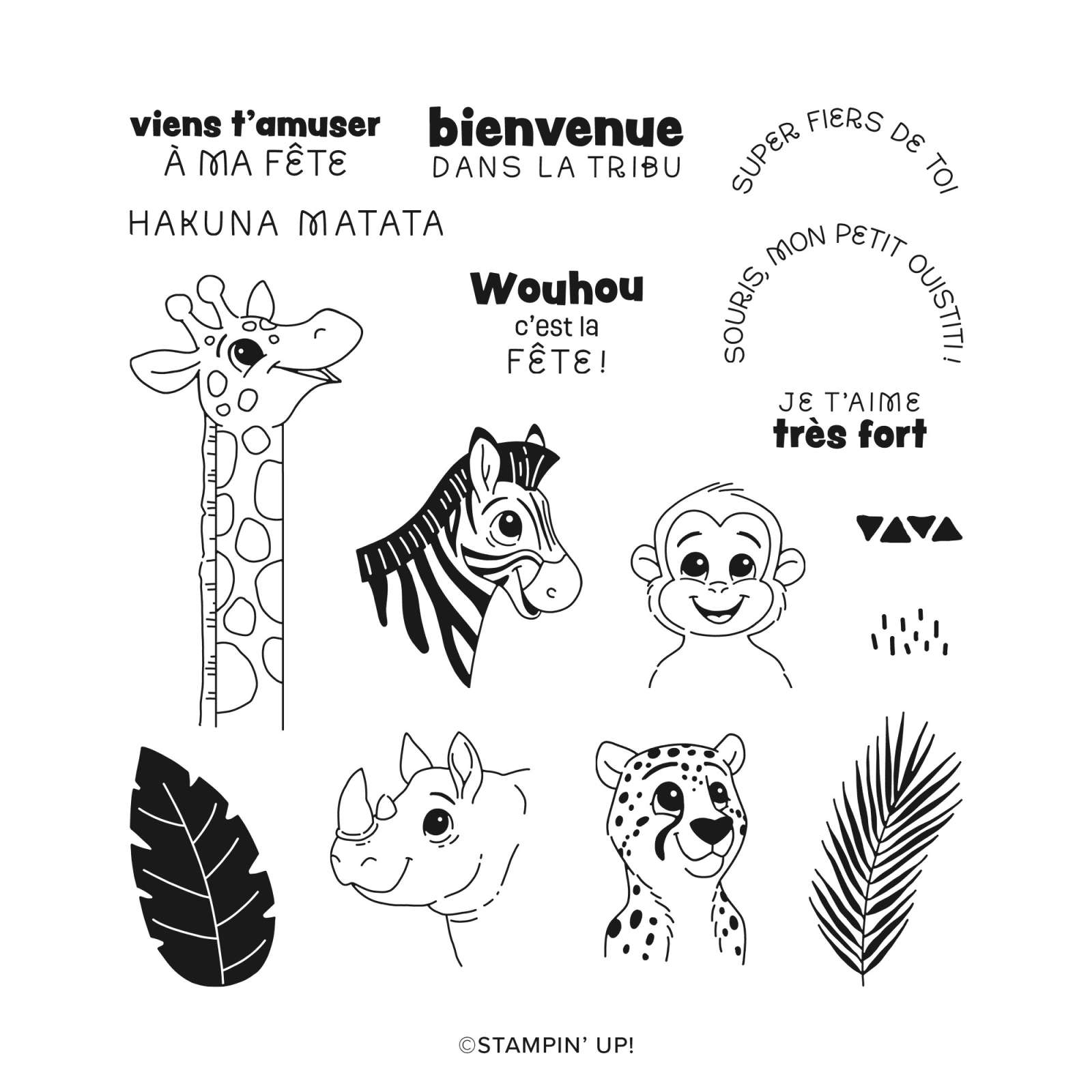 SAFARI LOUFOQUE PHOTOPOLYMER STAMP SET (FRENCH)