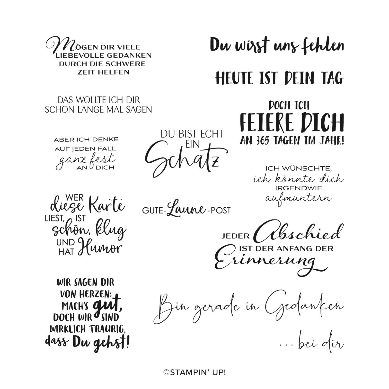 STEMPELSET ABLÖSBAR DIE RICHTIGEN WORTE (DEUTSCH)