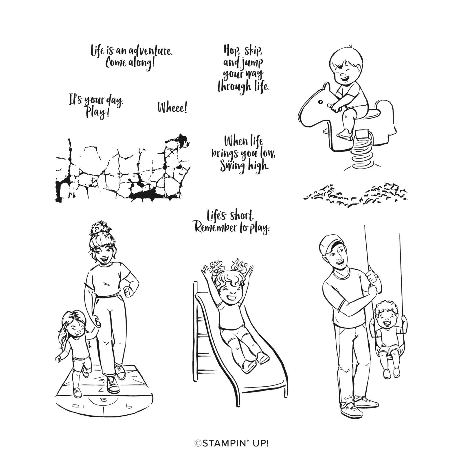 PLAYGROUND OF LIFE CLING STAMP SET (ENGLISH)