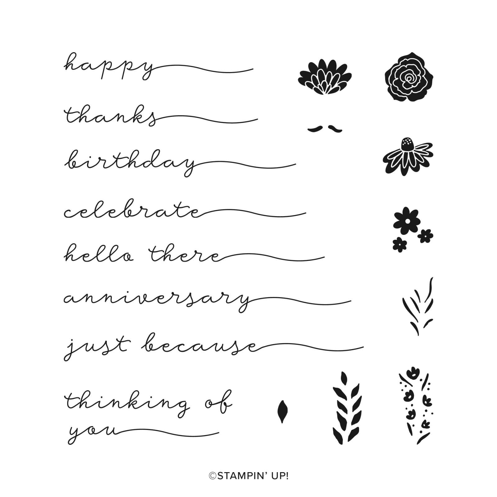 BLOOMING PHRASES PHOTOPOLYMER STAMP SET (ENGLISH)