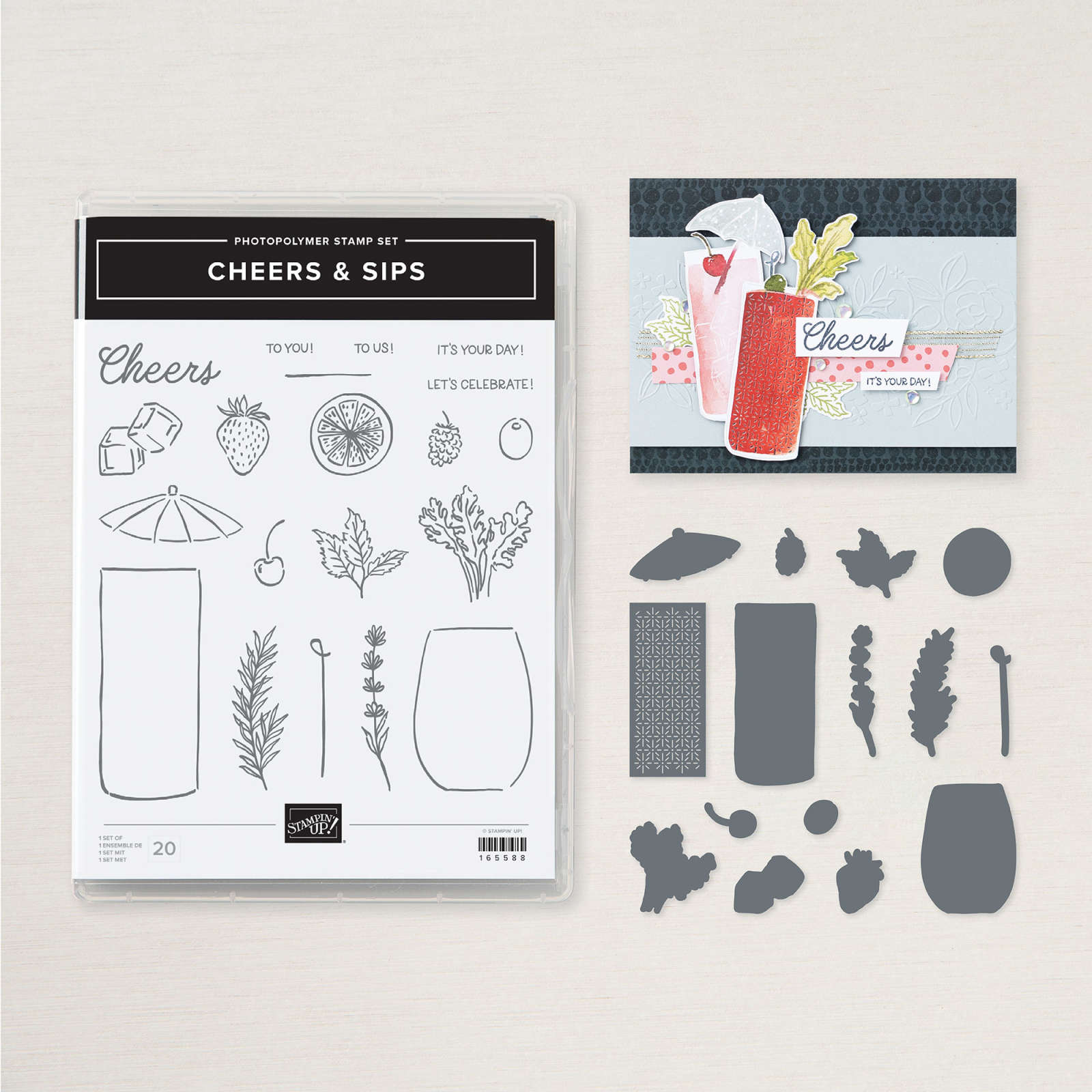 スタンピンアップ　Shake & Celebrate スタンプ＆ダイ Cheers & Sips Bundle | Stampin' Up!