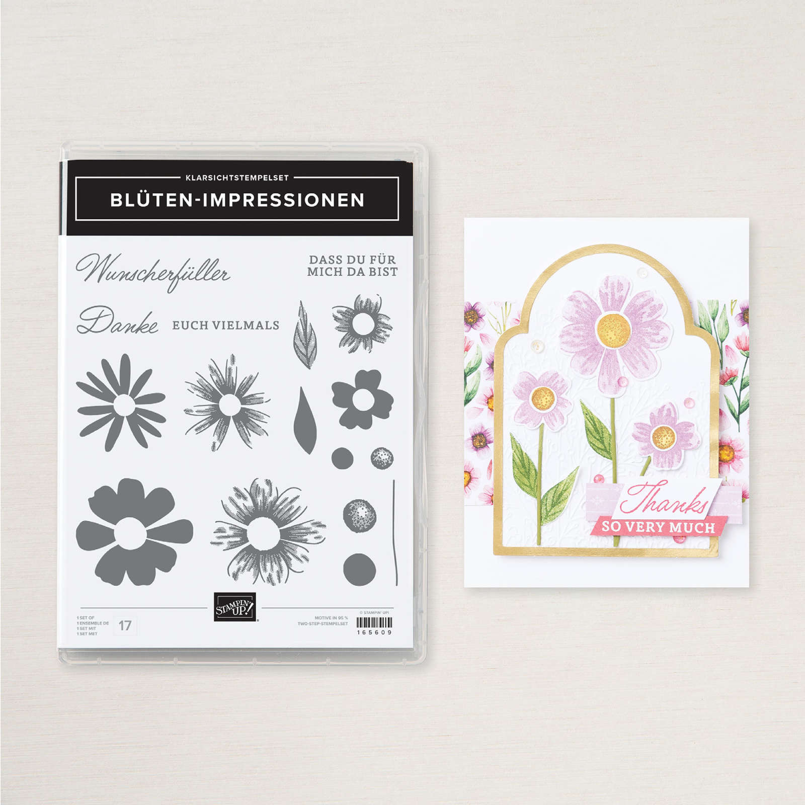 STEMPELSET KLARSICHT BLÜTEN-IMPRESSIONEN (DEUTSCH)