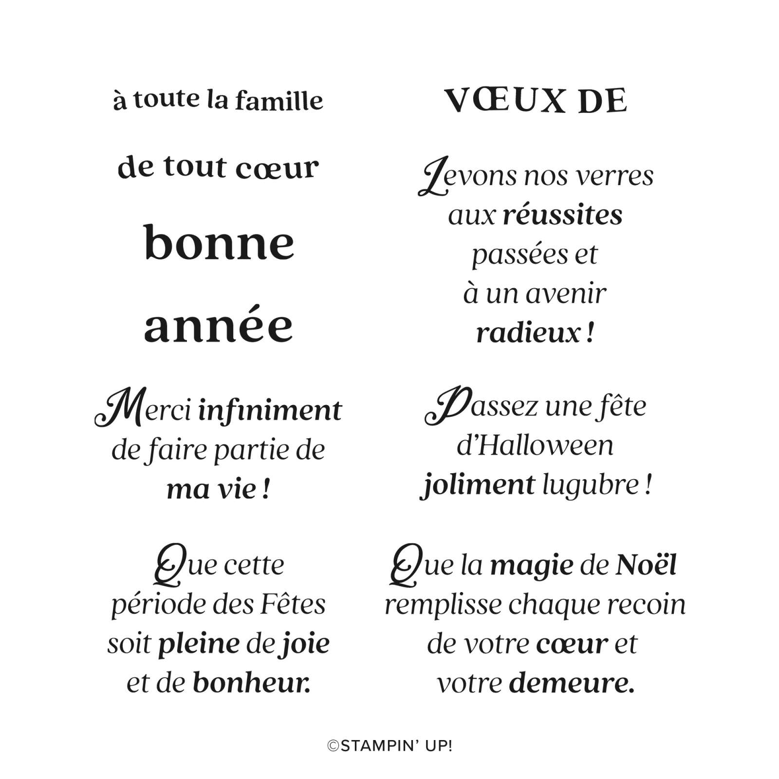 JEU D'ESTAMPES AMOVIBLES VŒUX SAISONNIERS (FRANÇAIS)