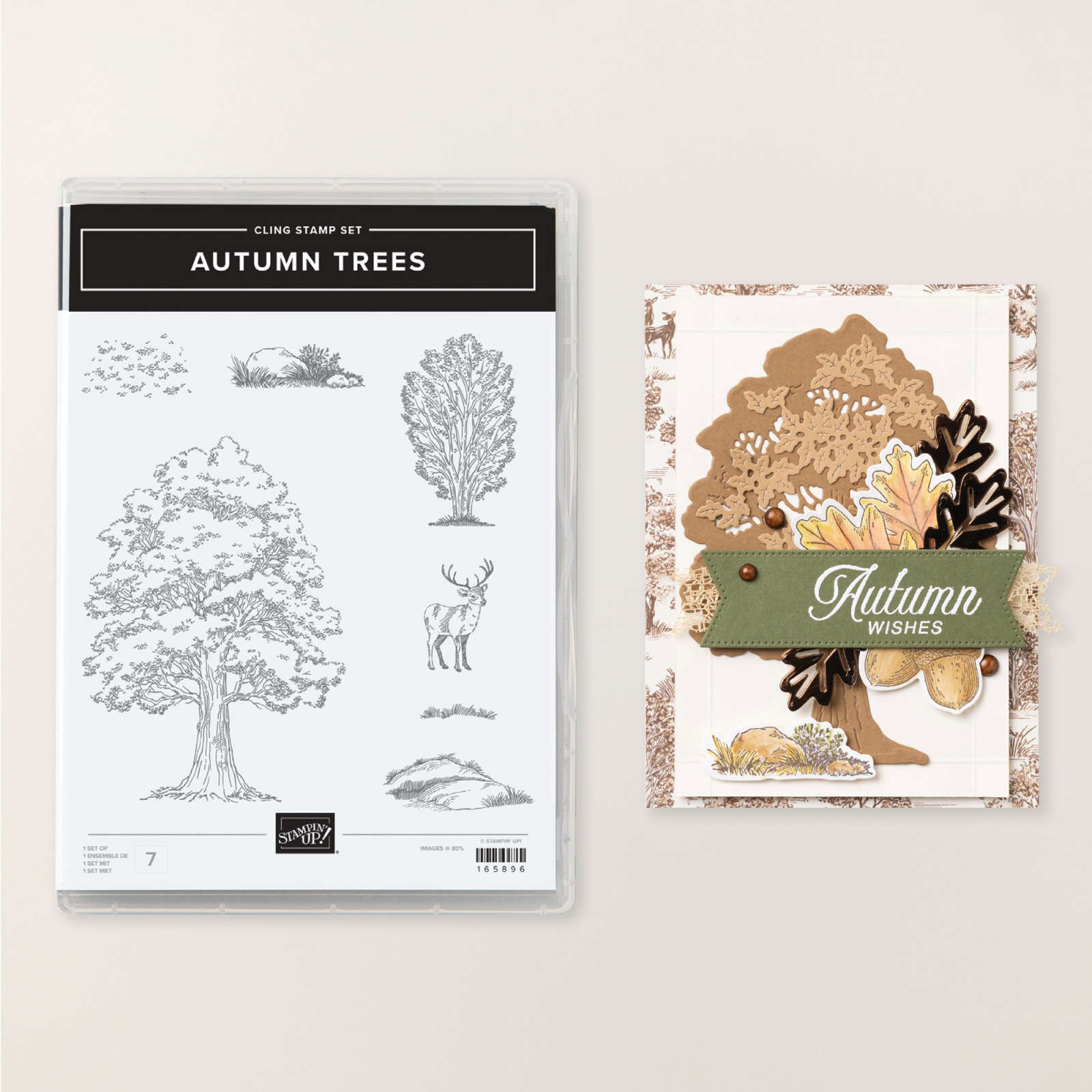 AUTUMN TREES CLING STAMP SET