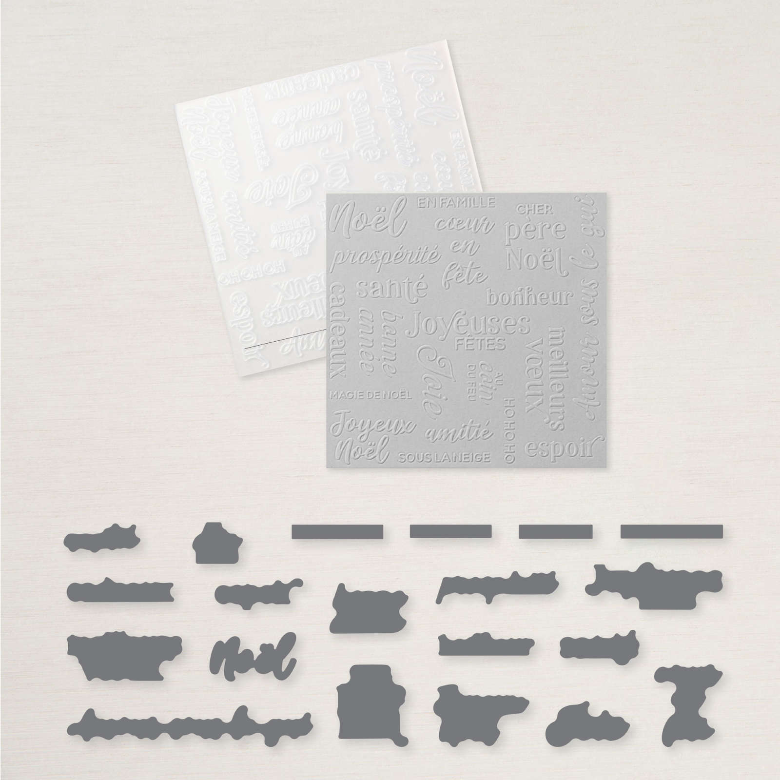 HYBRID-PRÄGEFORM COLLAGE DE MOTS DE NOËL (FRANZÖSISCH)