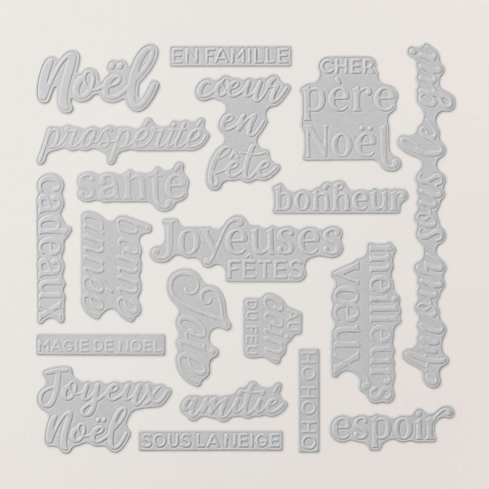 HYBRID-PRÄGEFORM COLLAGE DE MOTS DE NOËL (FRANZÖSISCH)