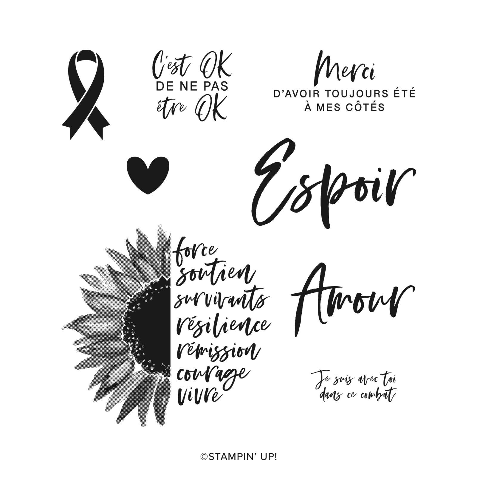 COURAGE ET AMOUR CLING STAMP SET (FRENCH)