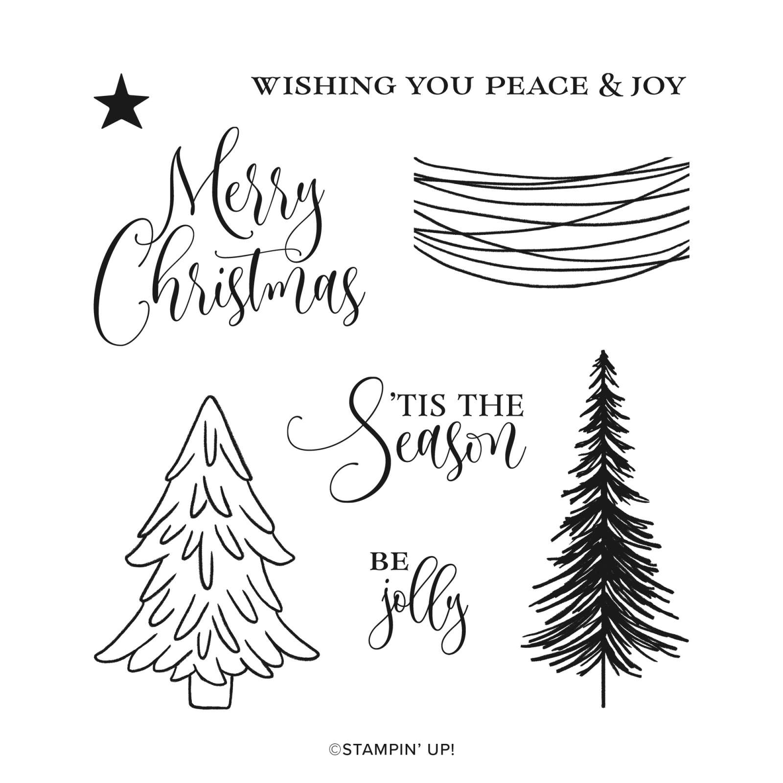 ORNAMENTAL CHRISTMAS CLING STAMP SET (ENGLISH)