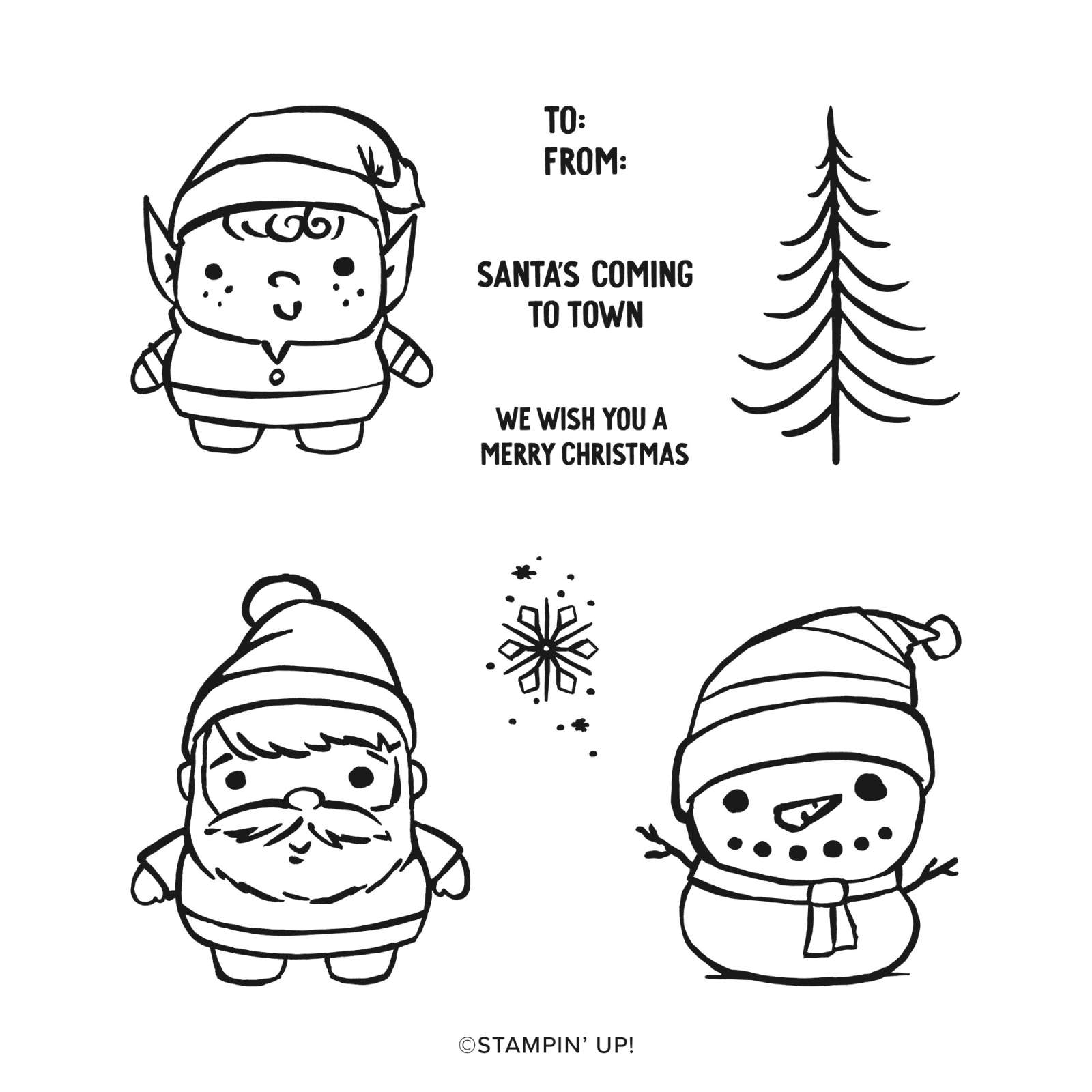 STEMPELSET ABLÖSBAR FESTIVE FRIENDS (ENGLISCH)