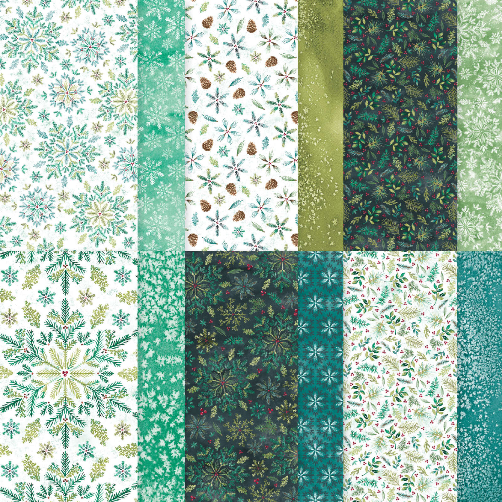 PRODUKTREIHEN-KOLLEKTION ELEGANT PINE SNOWFLAKES (ENGLISCH)