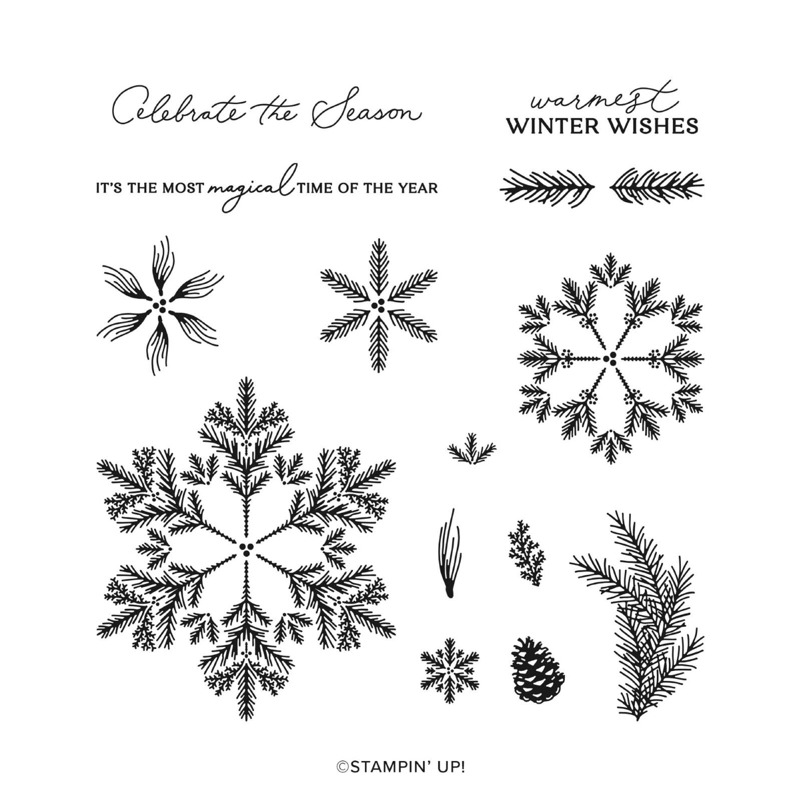 PRODUKTREIHEN-KOLLEKTION ELEGANT PINE SNOWFLAKES (ENGLISCH)