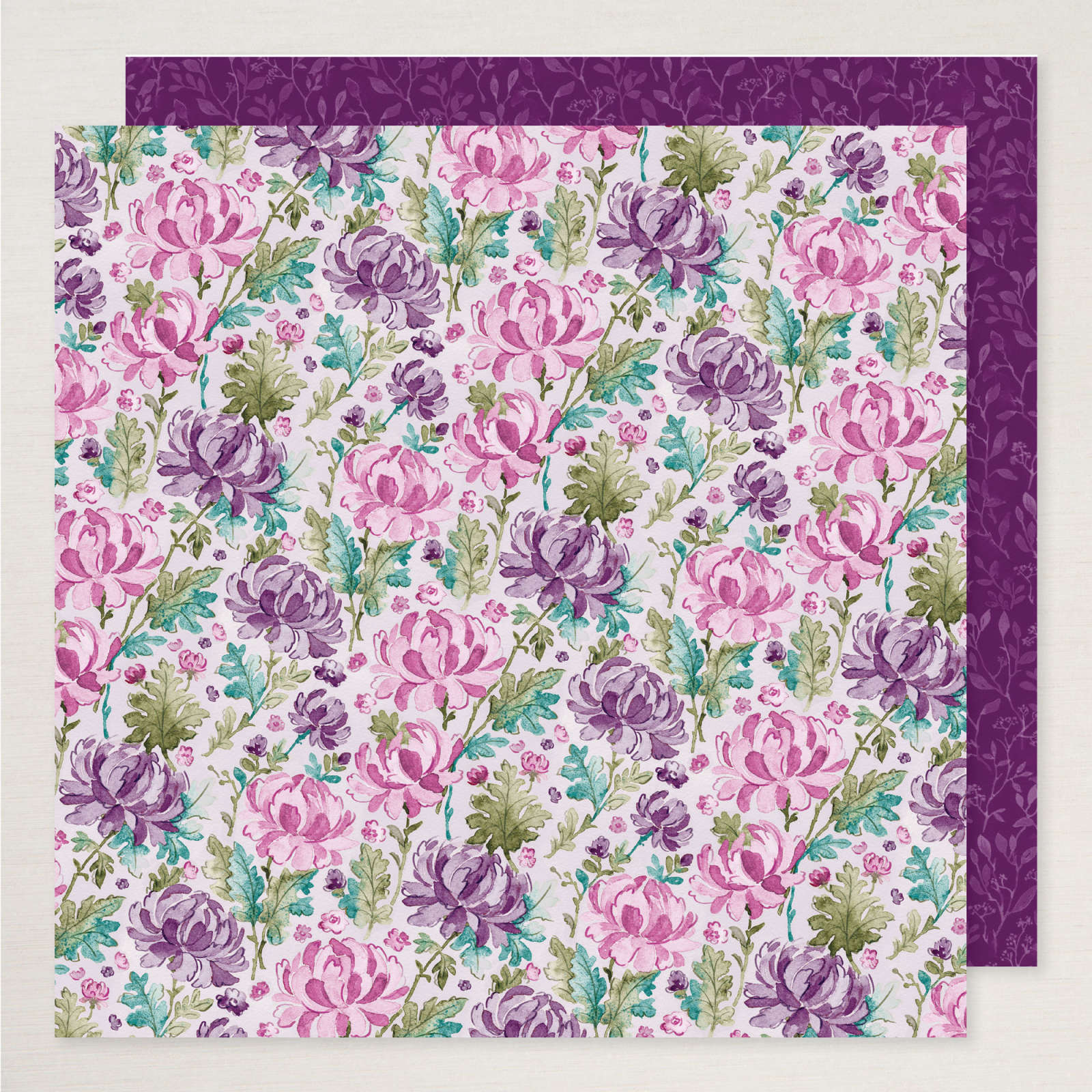 FLORAL CHARM-DESIGNPAPIER 12" X 12" (30,5 X 30,5 CM)