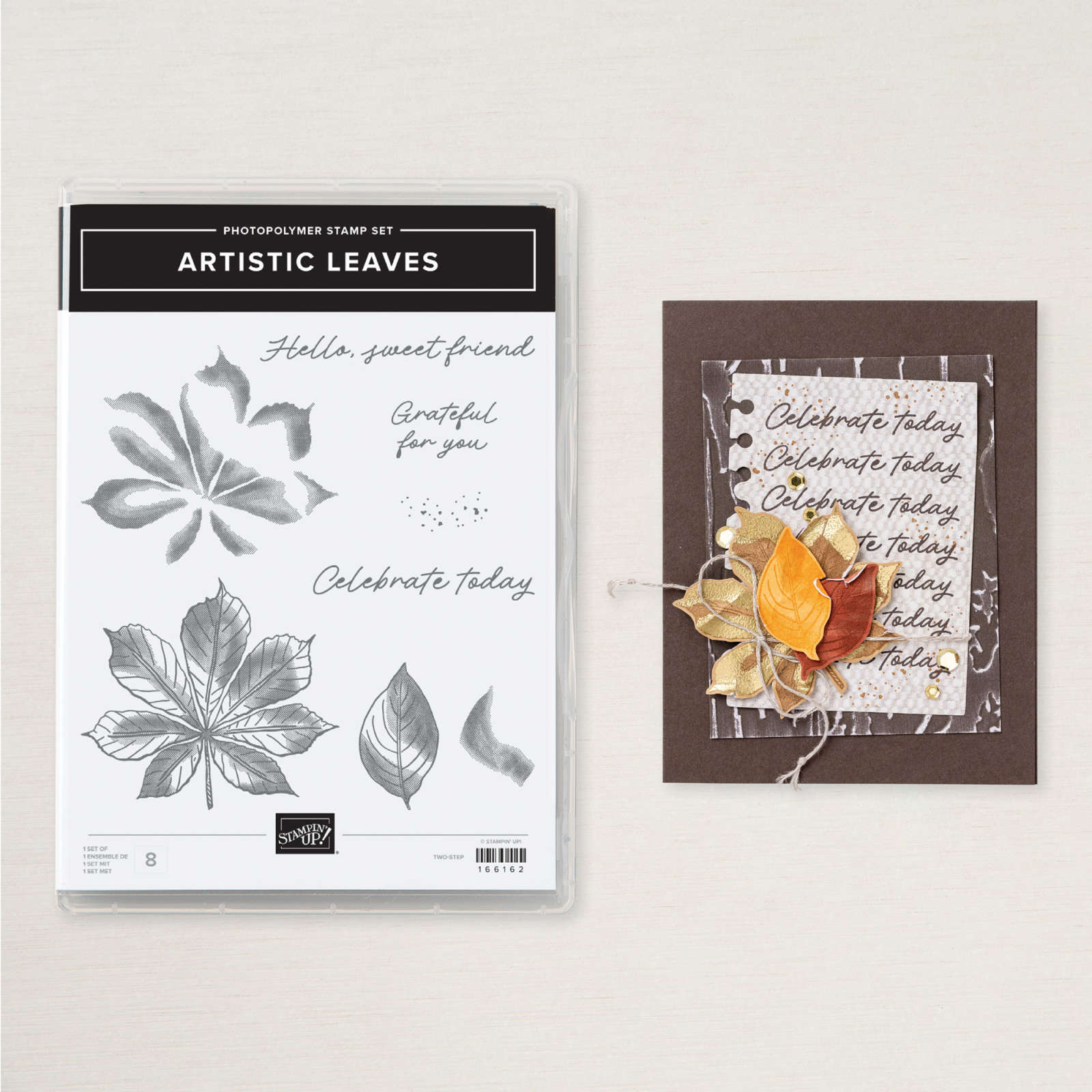 ARTISTIC LEAVES PHOTOPOLYMER STAMP SET (ENGLISH)