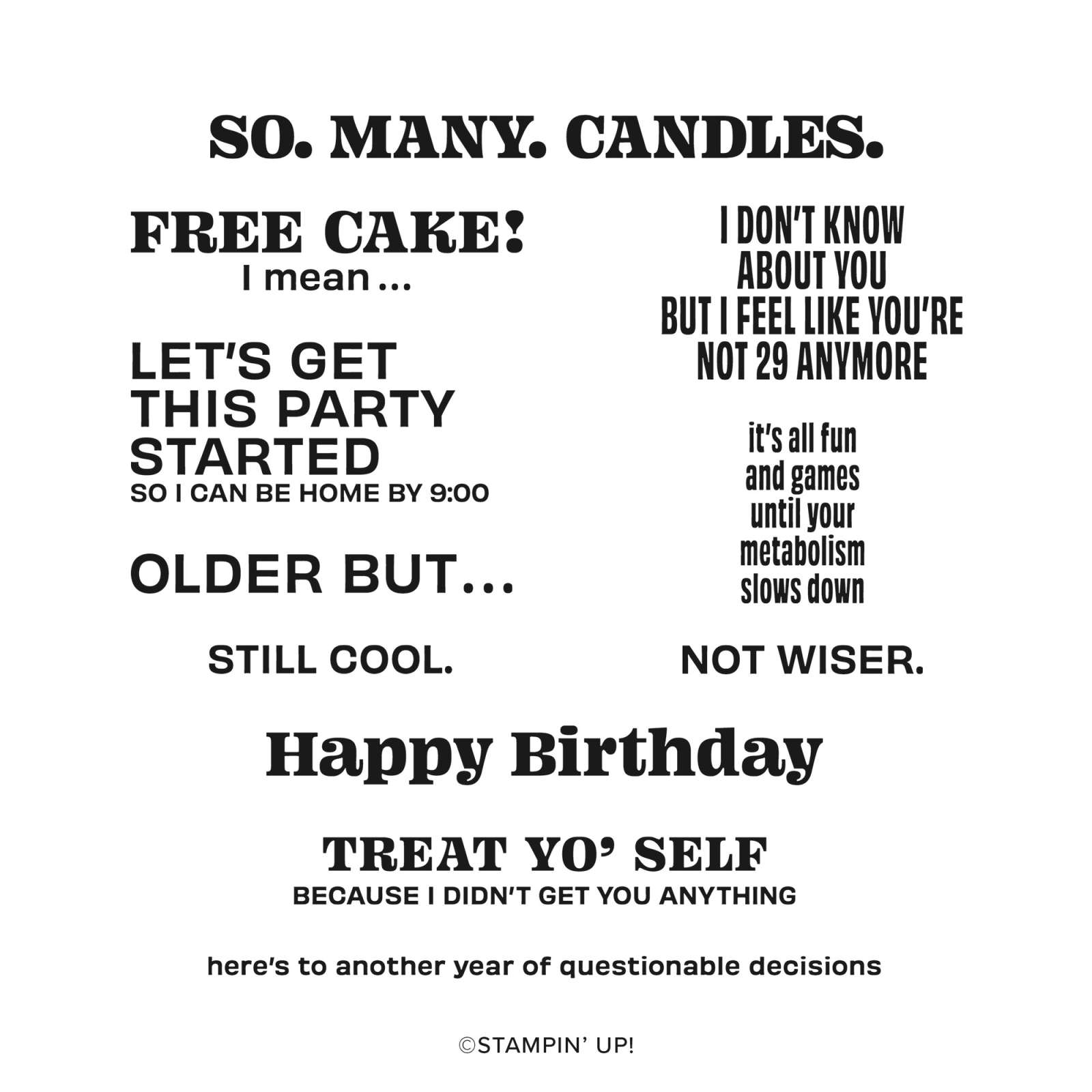 NOT 29 ANYMORE PHOTOPOLYMER STAMP SET (ENGLISH)