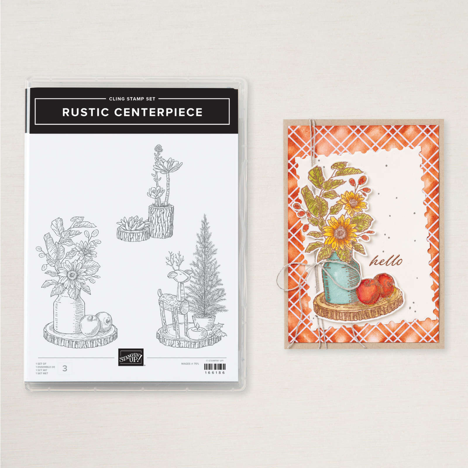 RUSTIC CENTERPIECE CLING STAMP SET