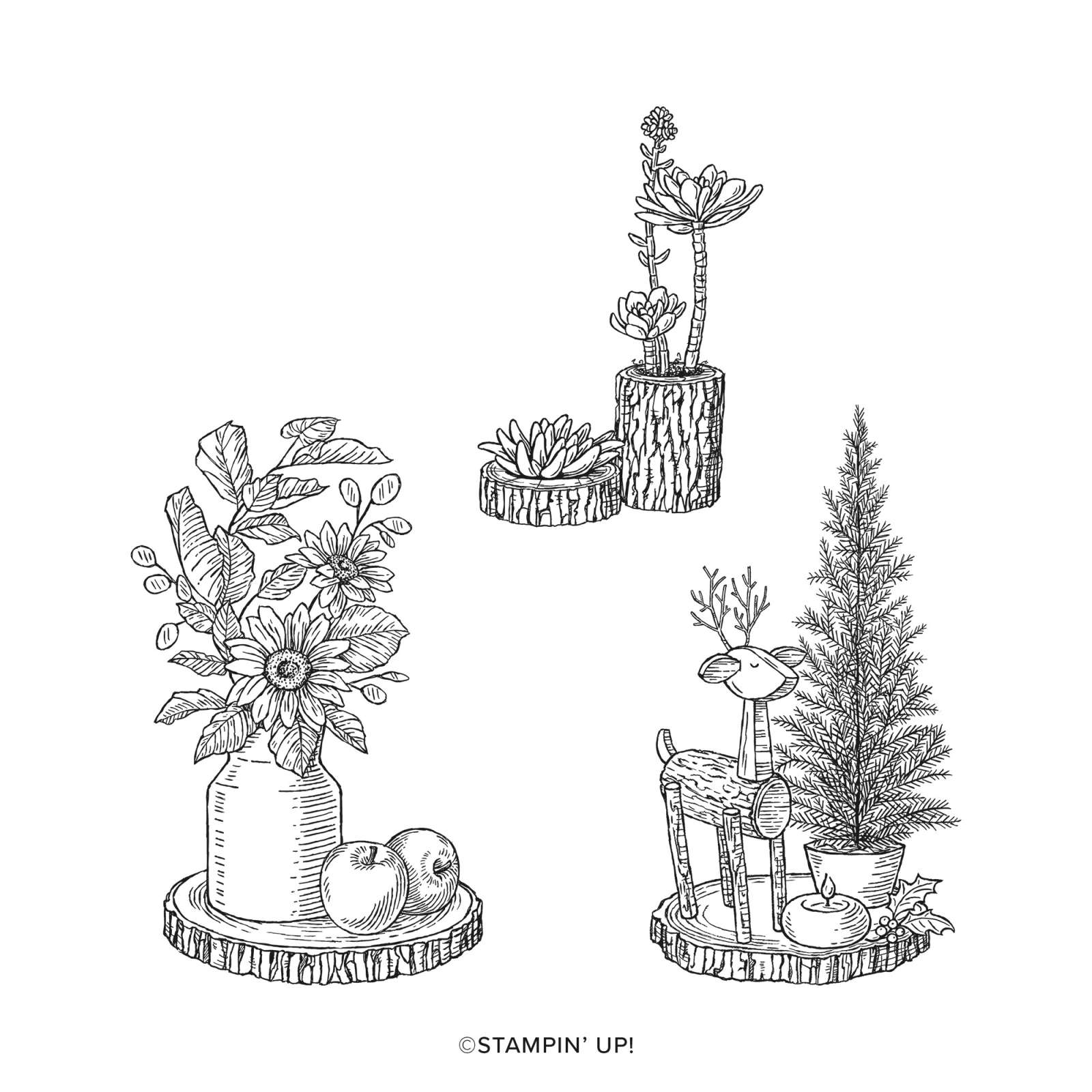 RUSTIC CENTERPIECE CLING STAMP SET