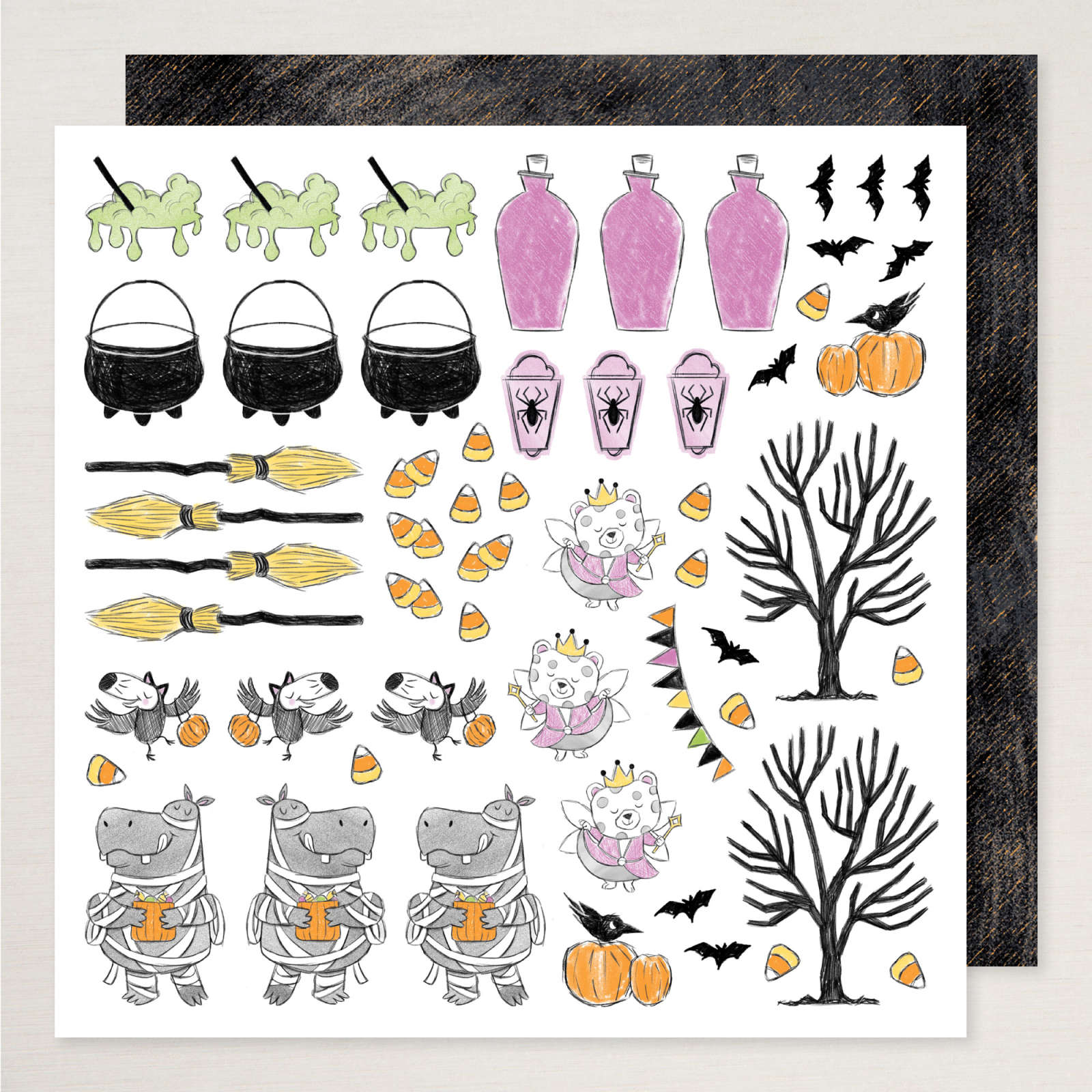 SPECIAAL DESIGNPAPIER SPOOKY SWEET 12" X 12" (30,5 X 30,5 CM)