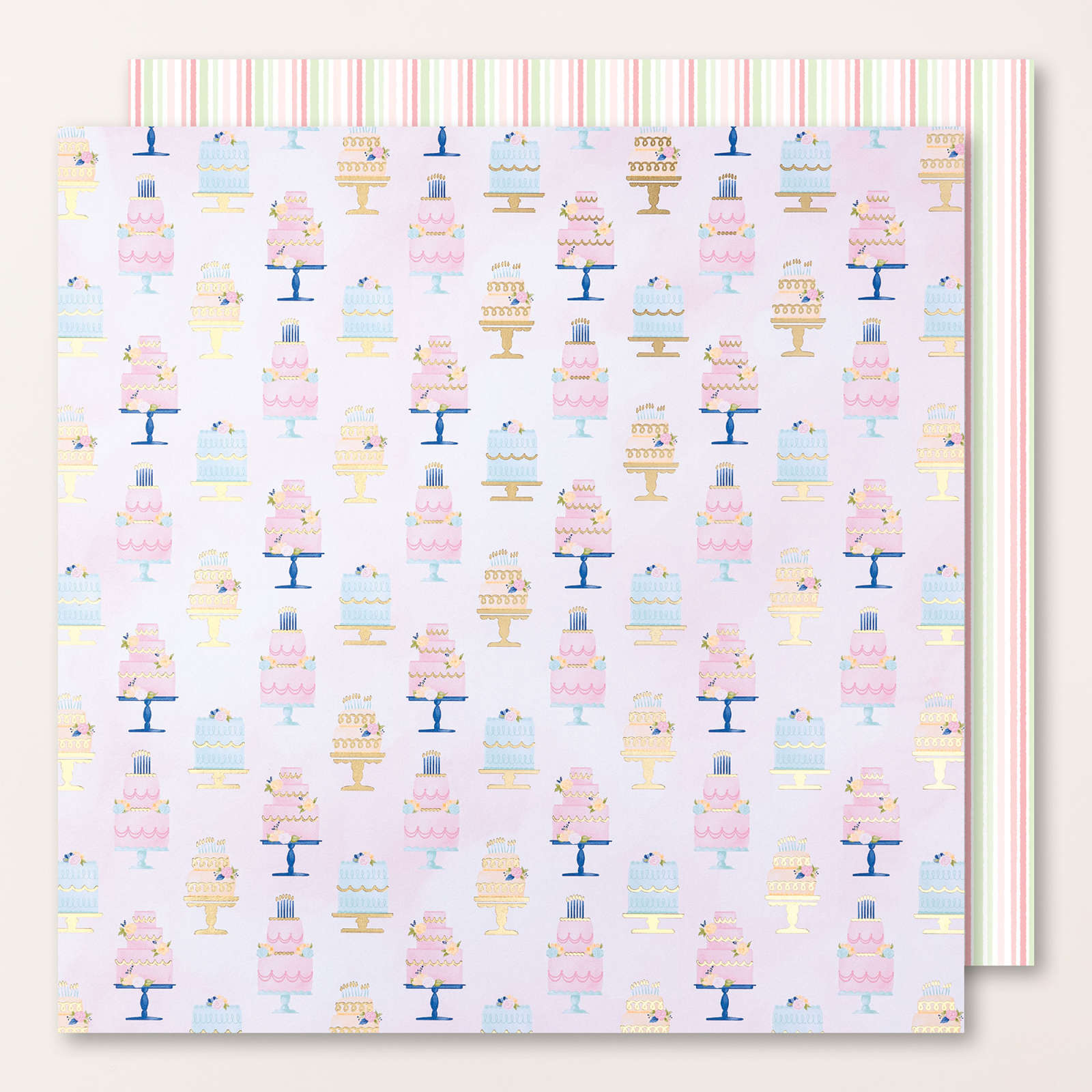 SPECIAAL DESIGNPAPIER WILDFLOWER BIRTHDAY MET STICKERVEL (ENGELS)