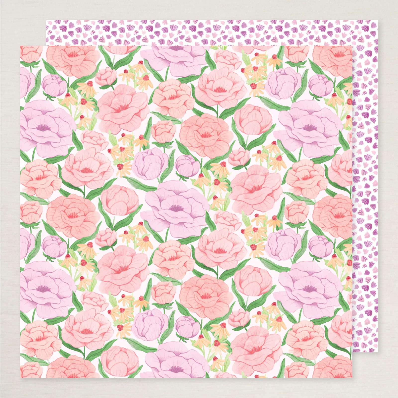 DESIGNERPAPIER 12" X 12" (30,5 X 30,5 CM) UND AUFKLEBERBOGEN FRÖHLICH FLORAL (ENGLISCH)