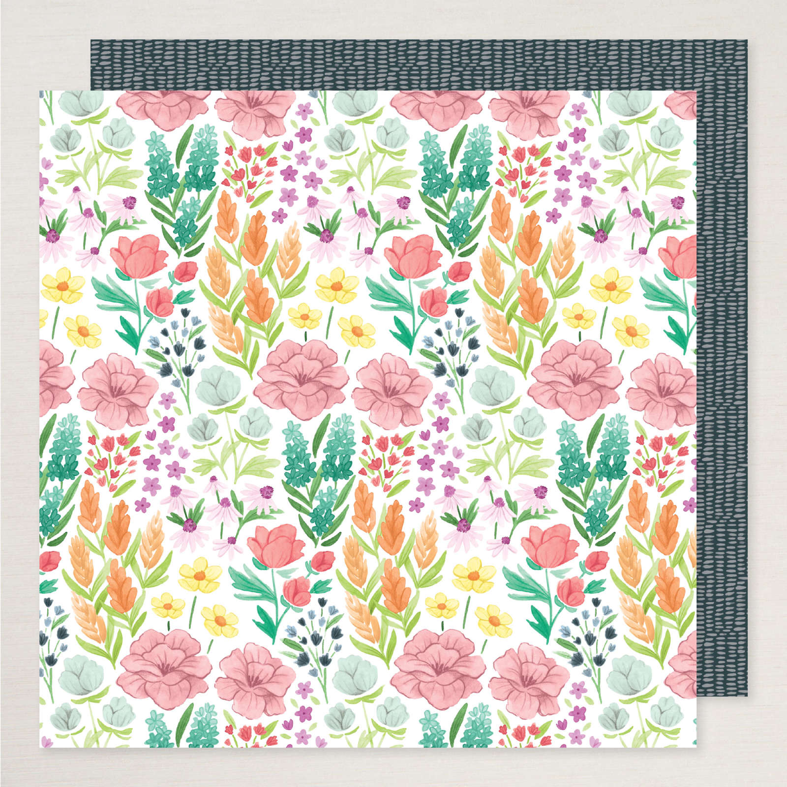 DESIGNERPAPIER 12" X 12" (30,5 X 30,5 CM) UND AUFKLEBERBOGEN FRÖHLICH FLORAL (ENGLISCH)