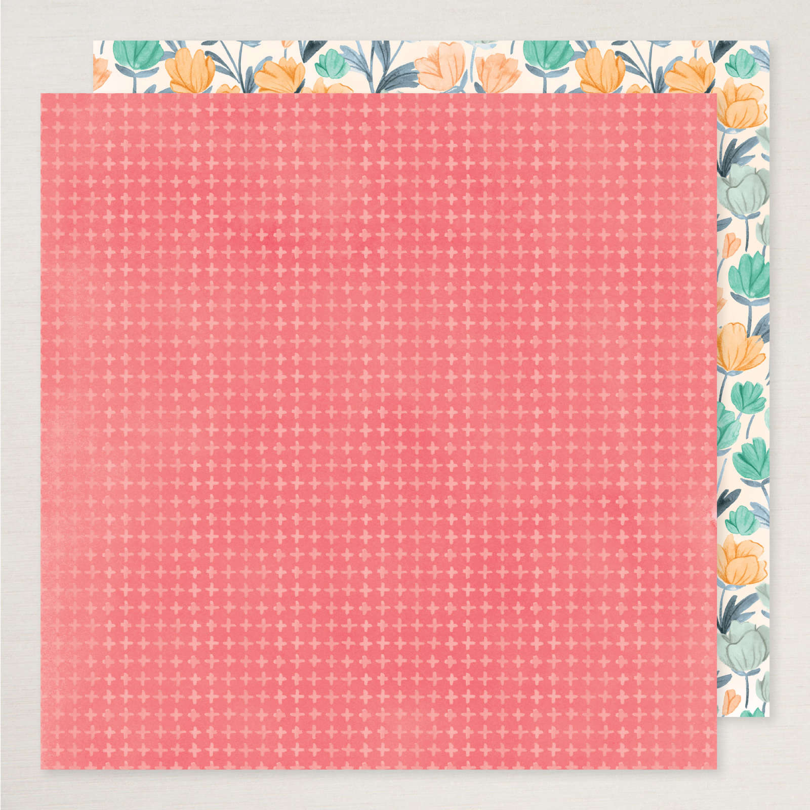 DESIGNERPAPIER 12" X 12" (30,5 X 30,5 CM) UND AUFKLEBERBOGEN FRÖHLICH FLORAL (ENGLISCH)