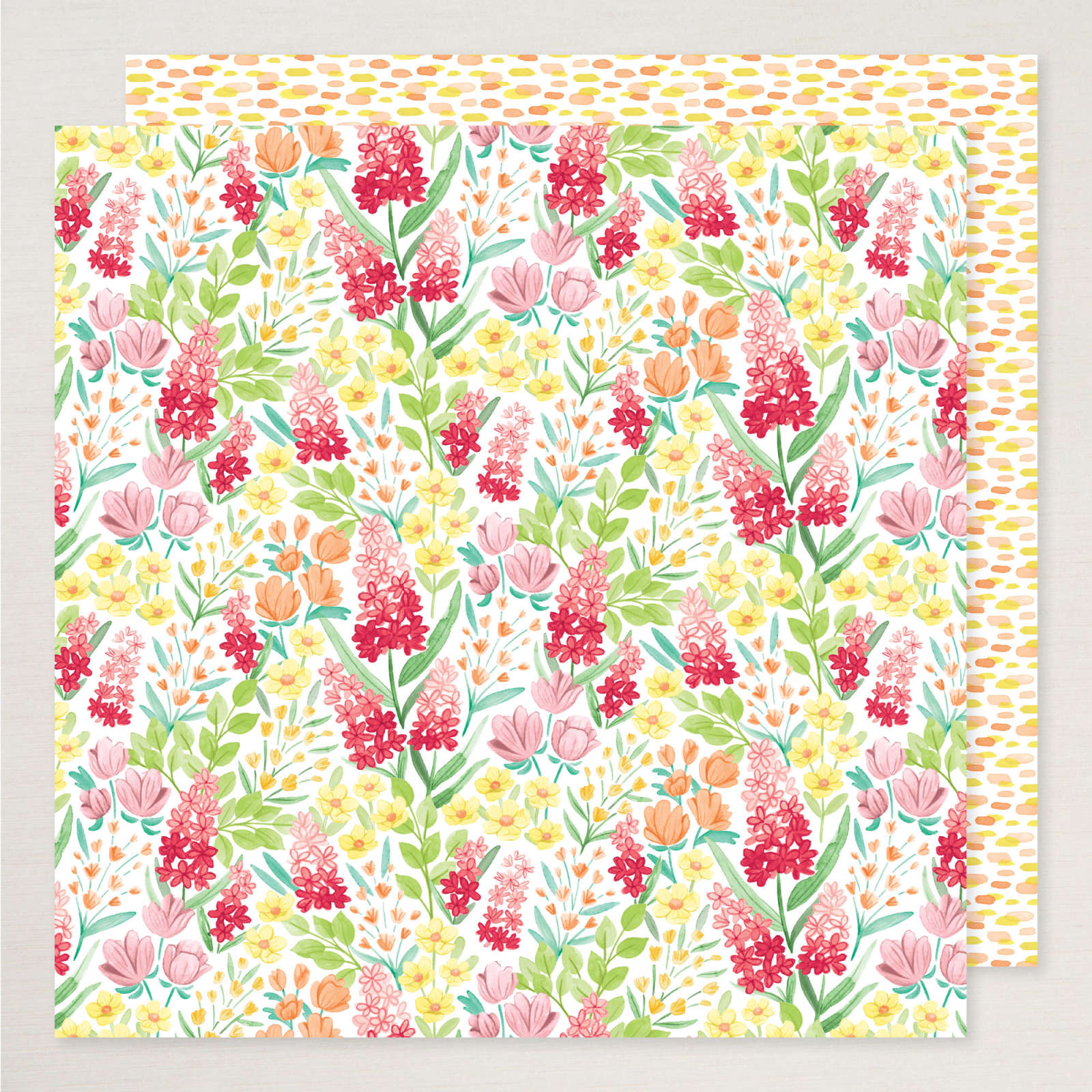 DESIGNERPAPIER 12" X 12" (30,5 X 30,5 CM) UND AUFKLEBERBOGEN FRÖHLICH FLORAL (ENGLISCH)