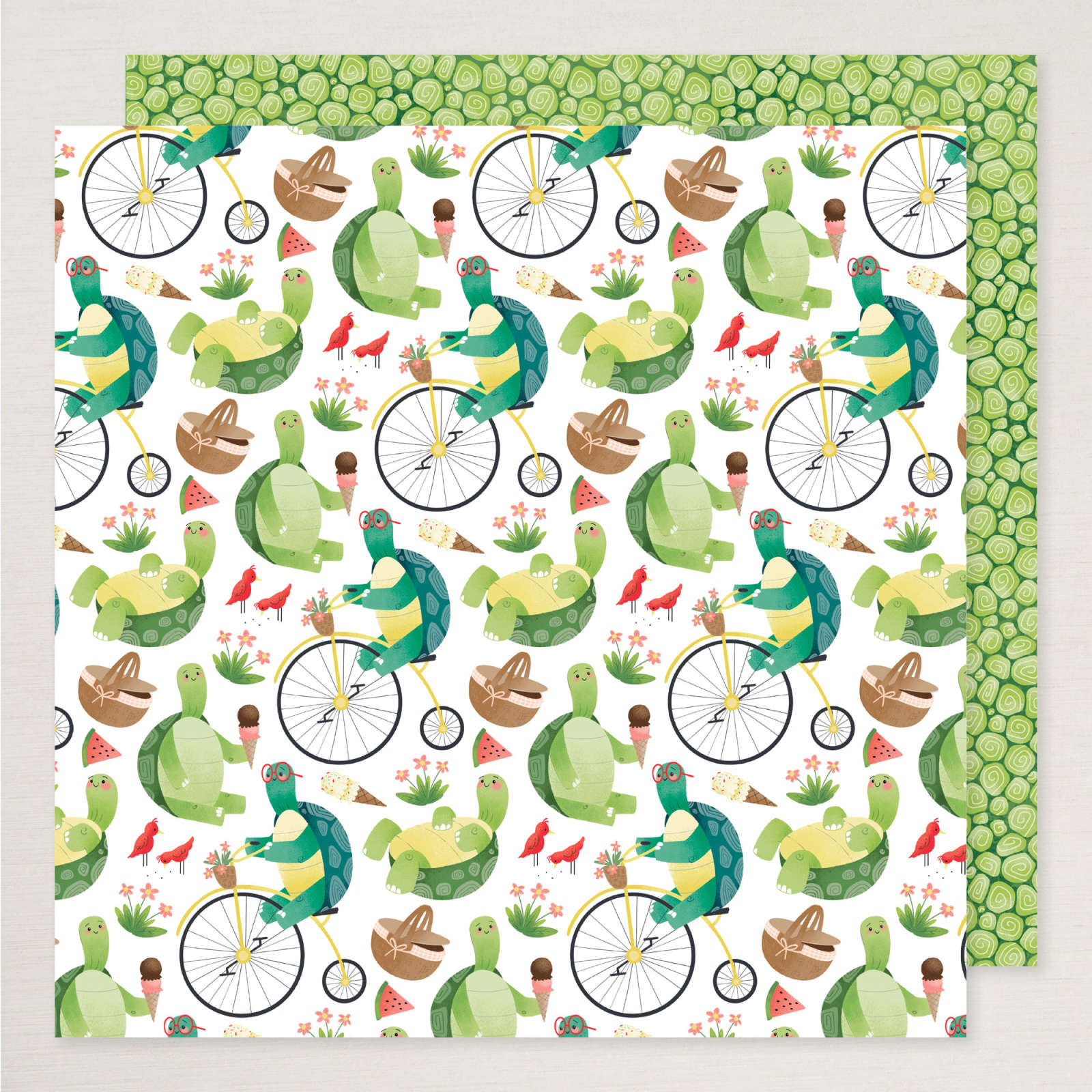 TURTLE-Y CUTE DESIGNER SERIES PAPER & STICKER SHEET (ENGLISH)