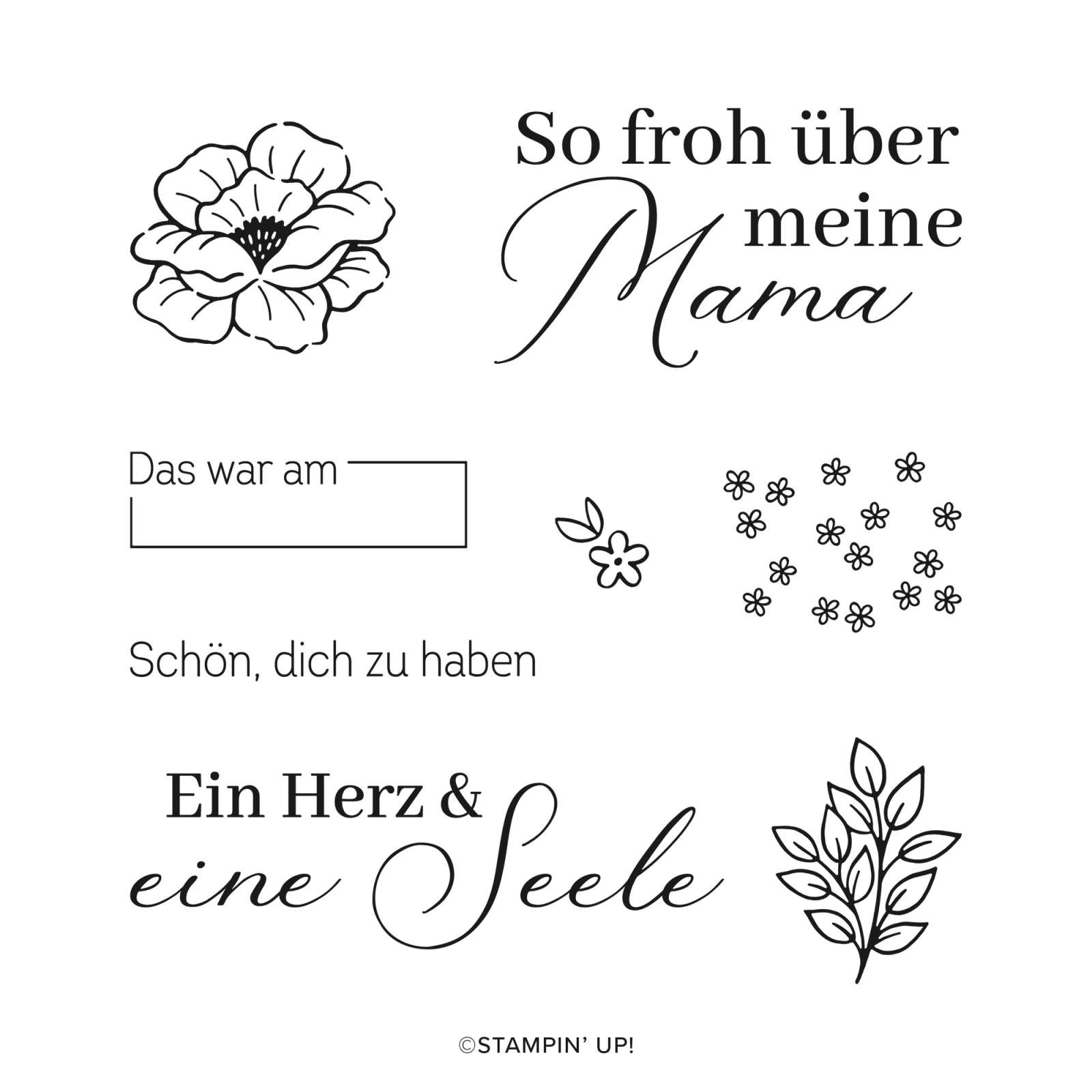 STEMPELSET KLARSICHT FLORALE ERINNERUNGEN (DEUTSCH)