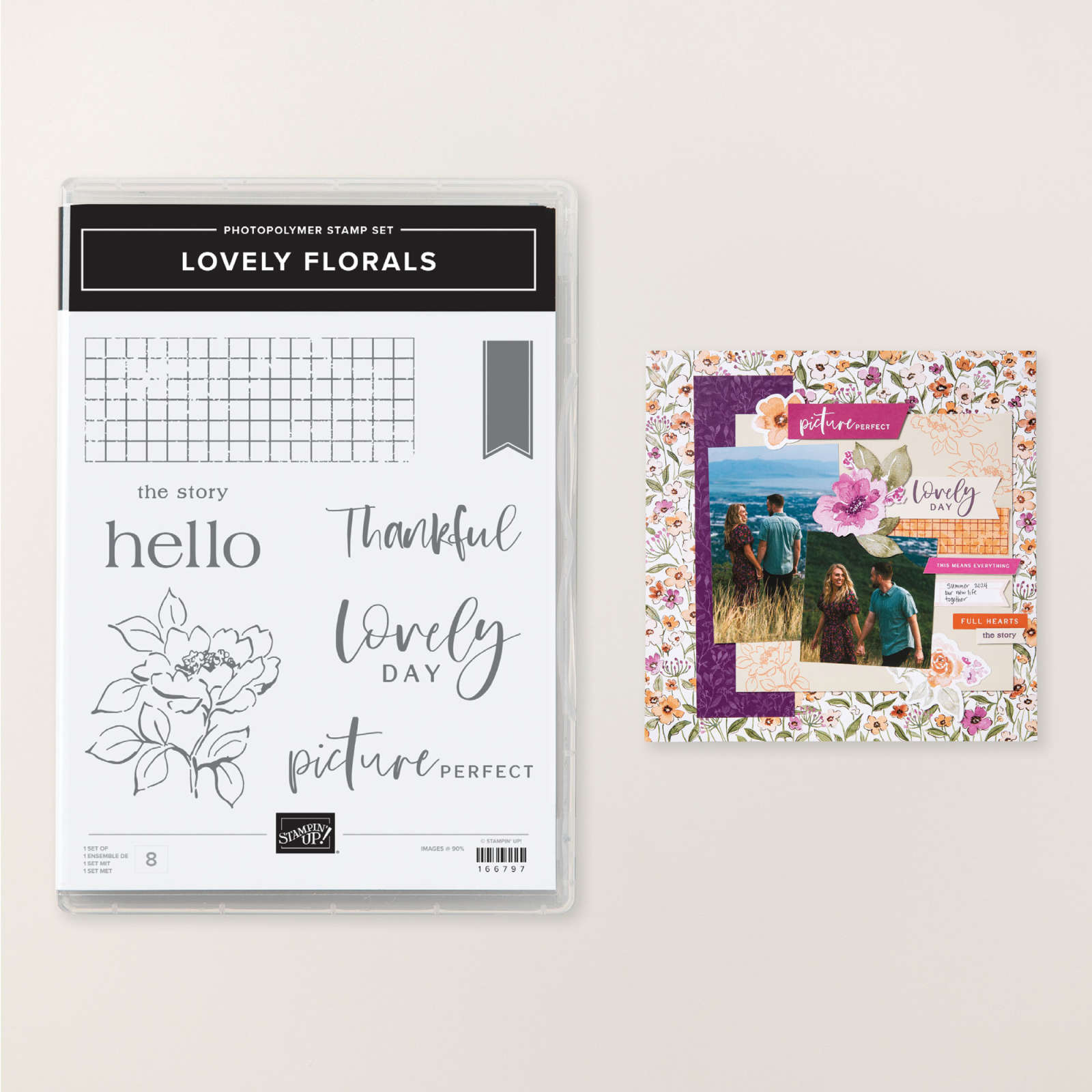 SET DE TAMPONS EN RÉSINE LOVELY FLORALS (ANGLAIS)