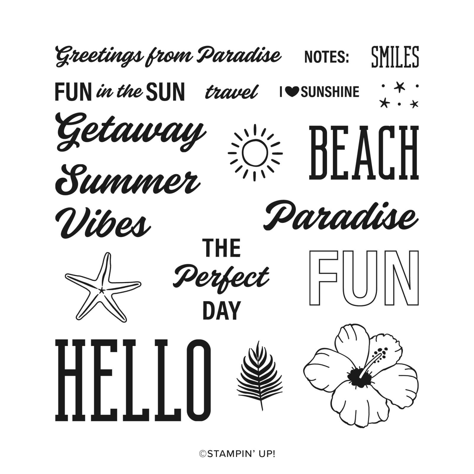 BEACH TIME PHOTOPOLYMER STAMP SET (ENGLISH)