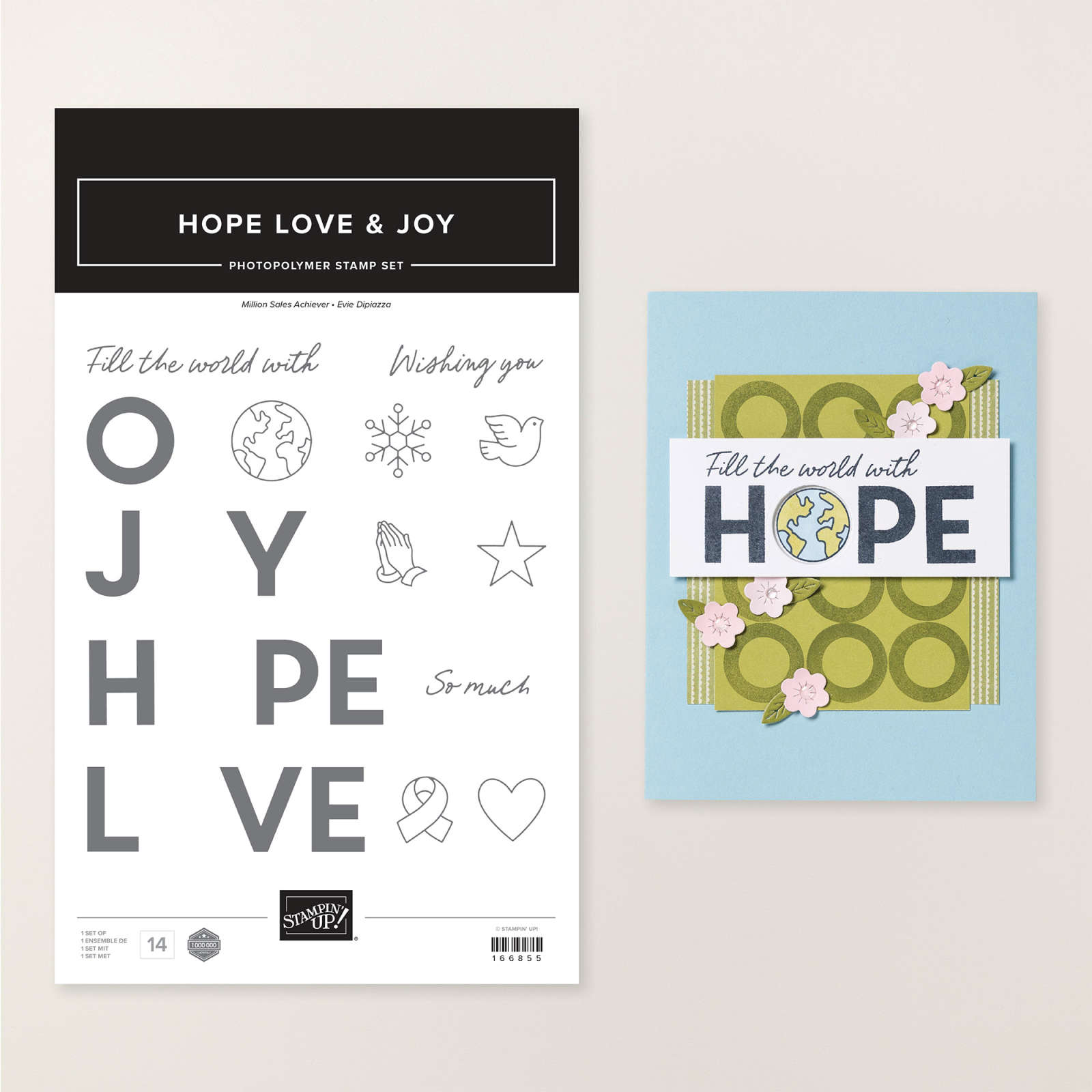HOPE LOVE & JOY PHOTOPOLYMER STAMP SET (ENGLISH)