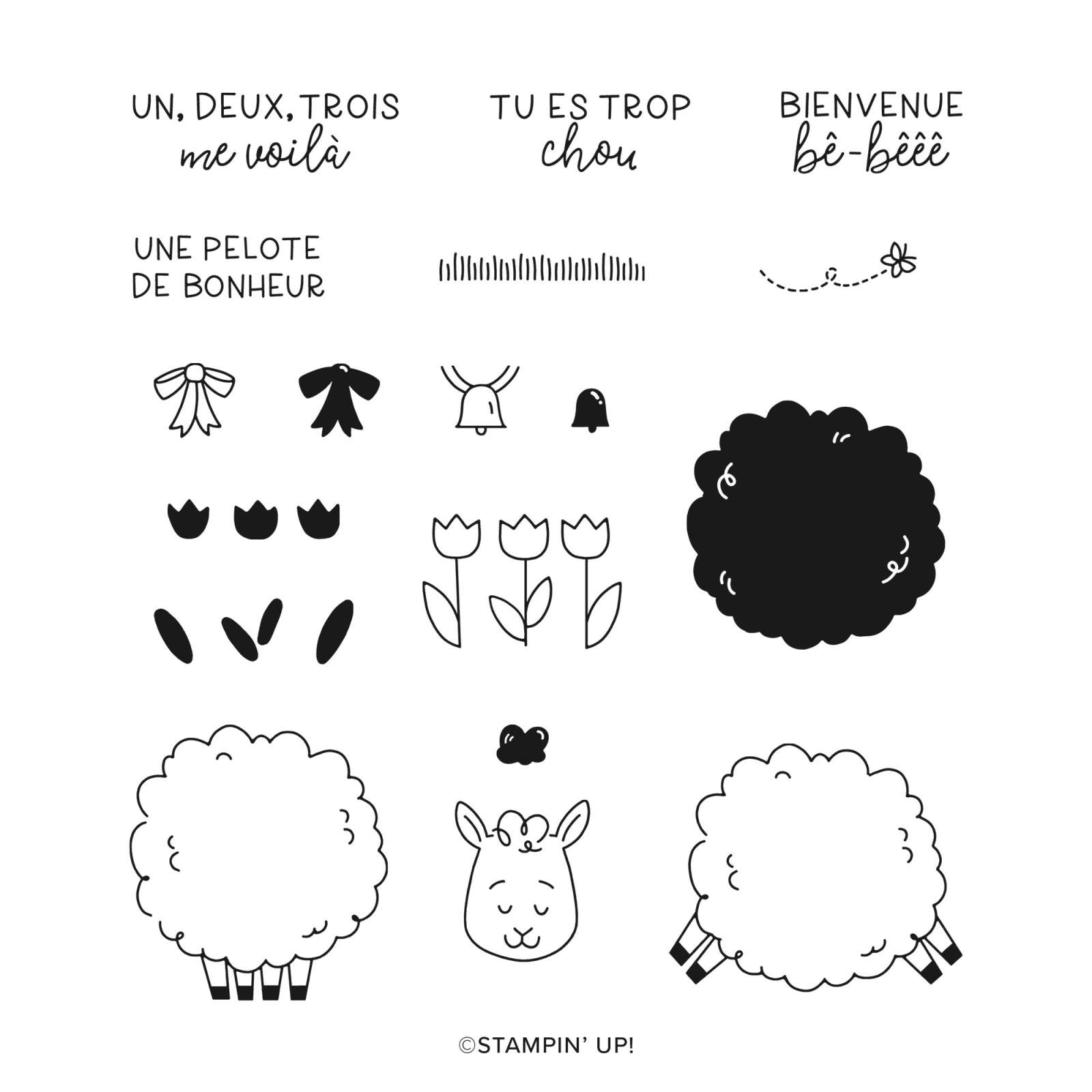 MON AMI LAINEUX PHOTOPOLYMER STAMP SET (FRENCH)