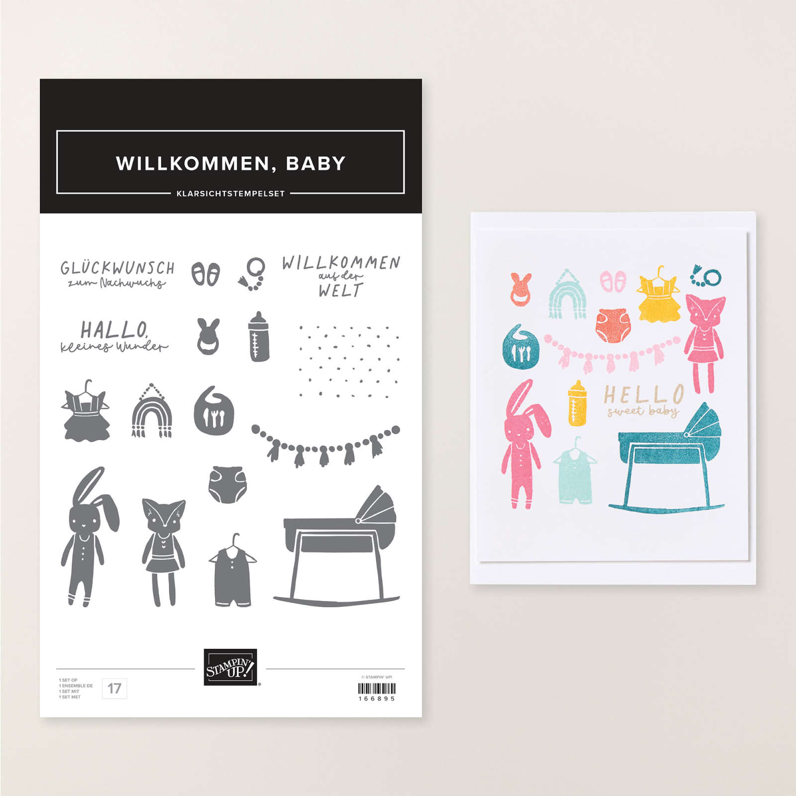 STEMPELSET KLARSICHT WILLKOMMEN, BABY (DEUTSCH)