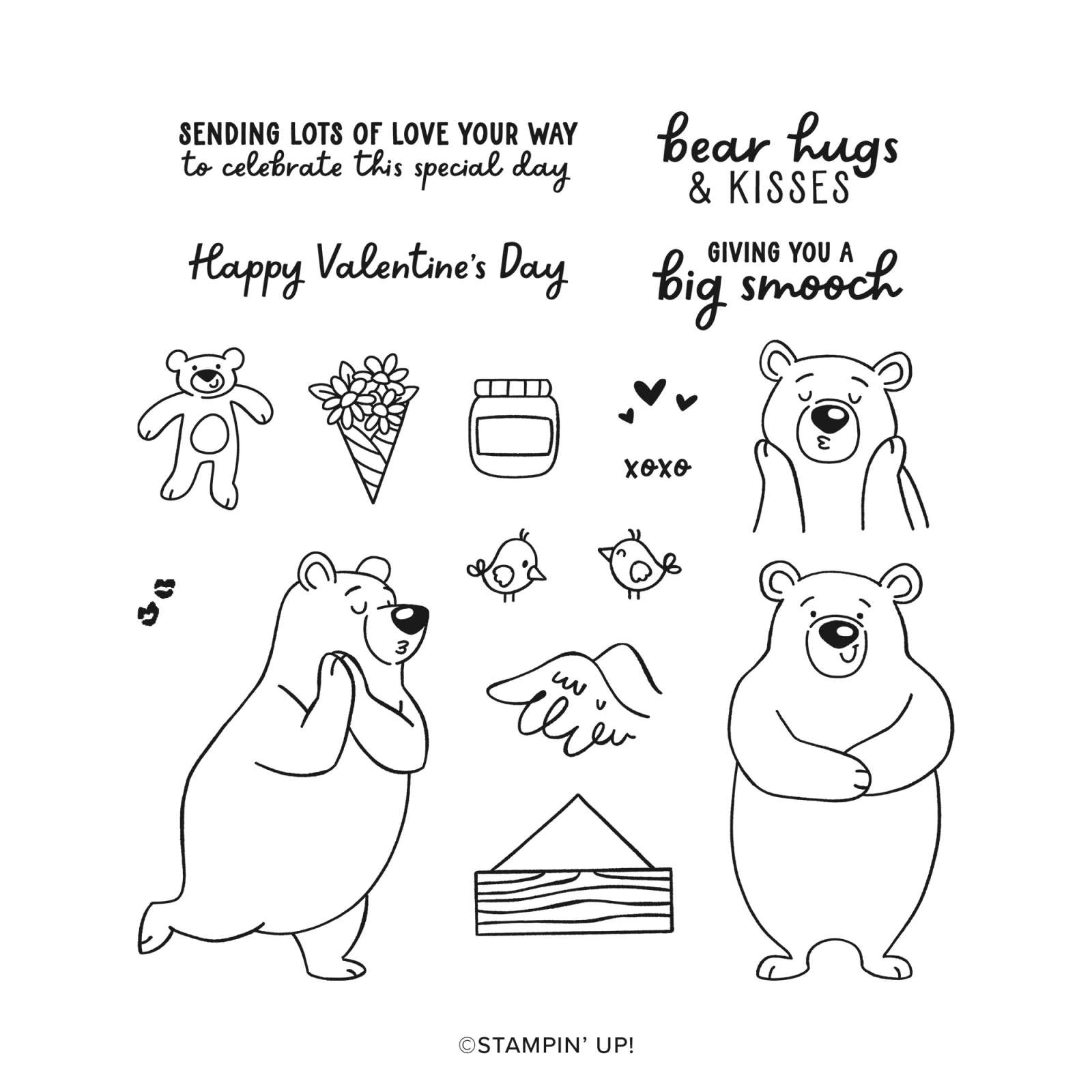VALENTINE KISSES PHOTOPOLYMER STAMP SET (ENGLISH)