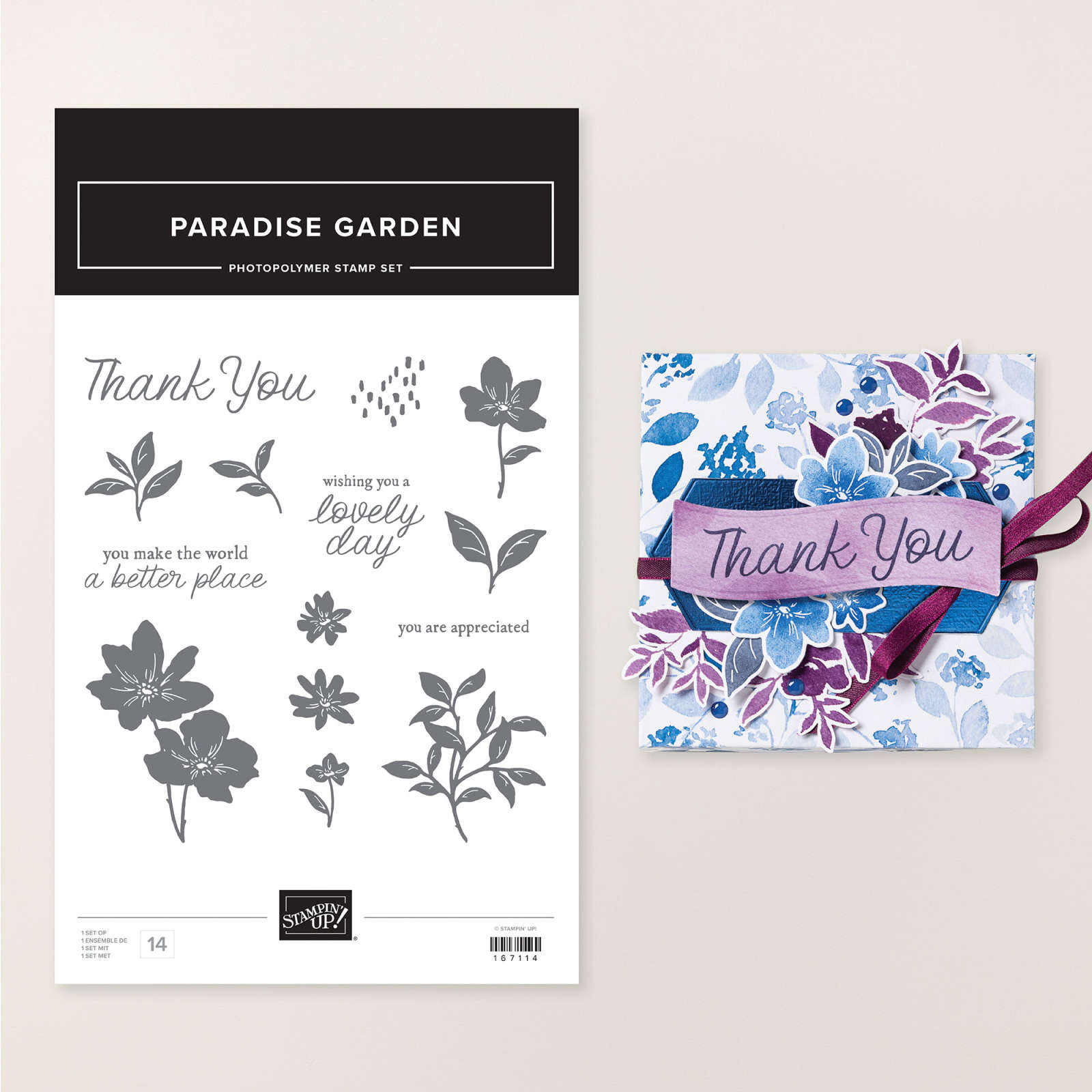 PARADISE GARDEN PHOTOPOLYMER STAMP SET (ENGLISH)