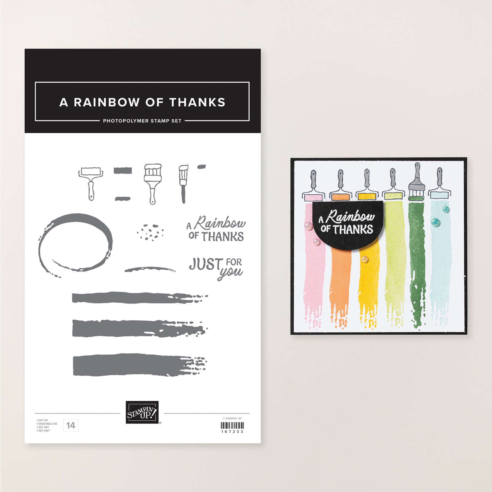 A RAINBOW OF THANKS PHOTOPOLYMER STAMP SET