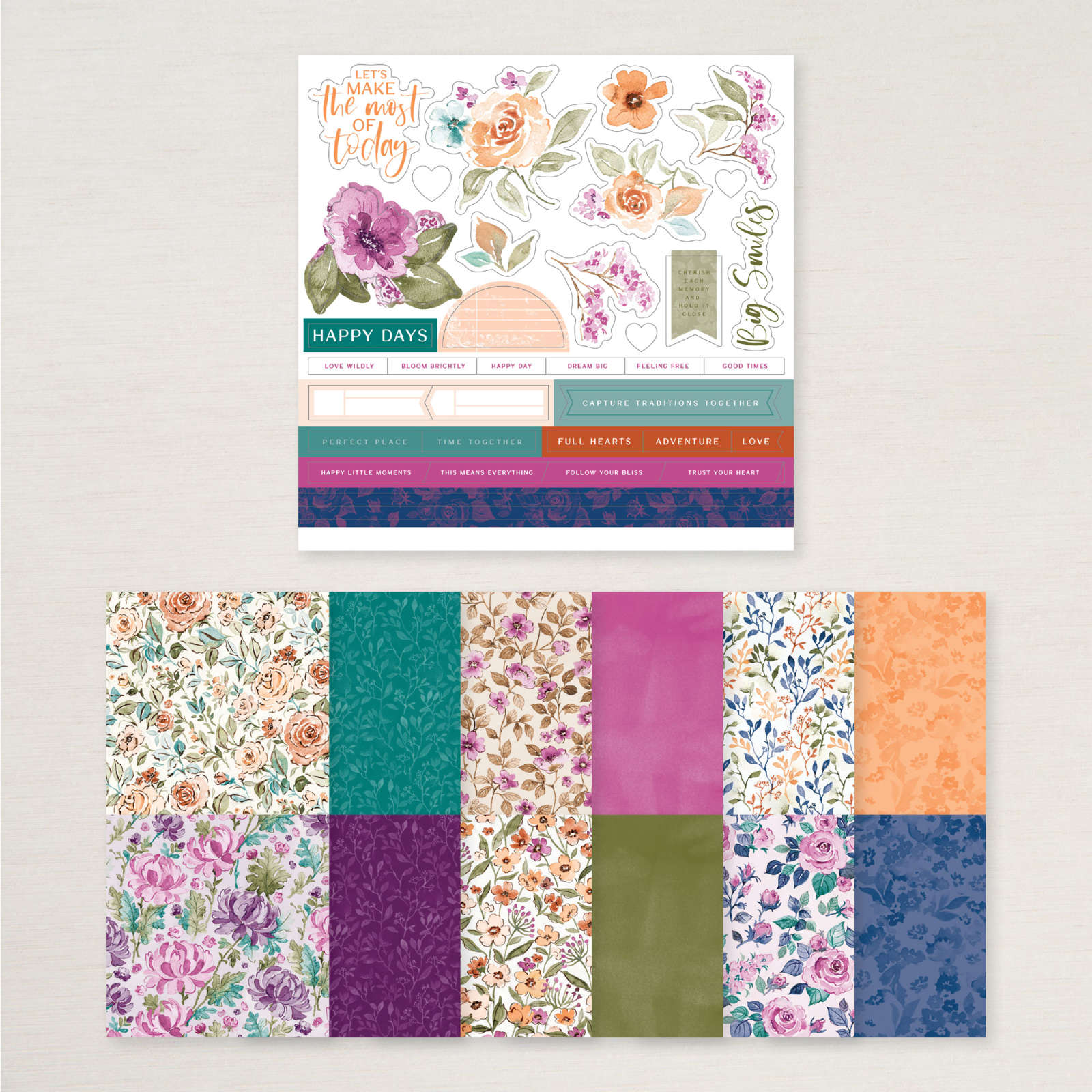 LOVELY FLORALS DESIGNER SERIES PAPER & STICKER SHEET (ENGLISH)